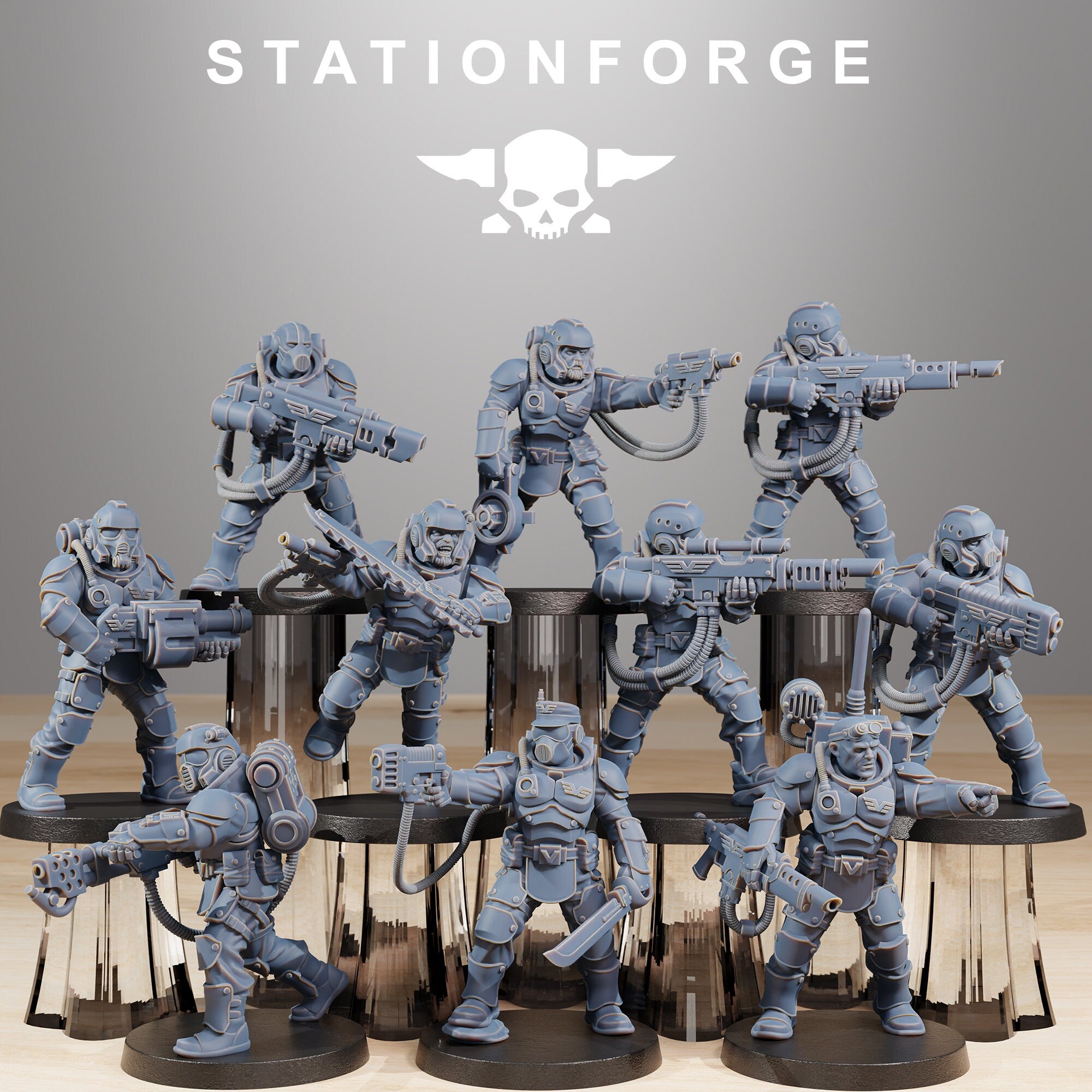 Vaskar Commandos von StationForge/10 Tabletop Miniatures+ gratis bases