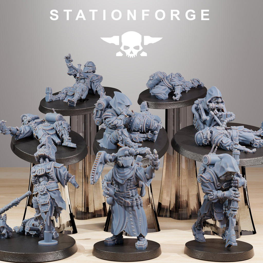 Scavenger Wounded+ Scavenger Commander von StationForge/ Tabletop Miniatur (9 Figuren in Set