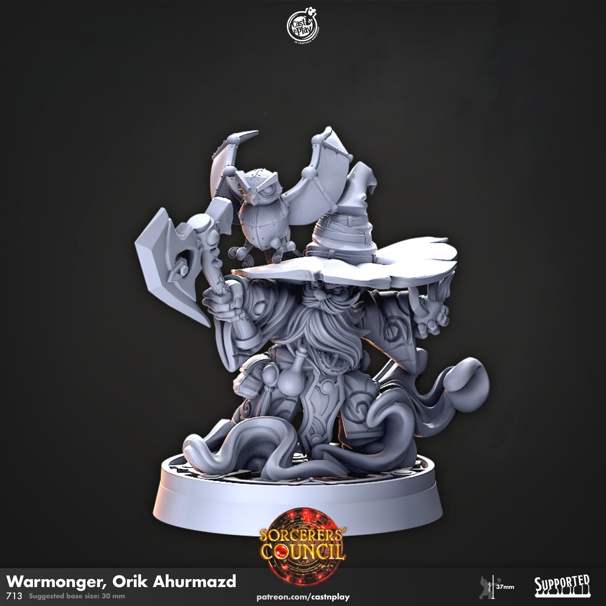 Warmonger, Orik Ahurmazd von CastnPlay (Nr. 713) Tabletop Miniatur, Sorcerers' Council
