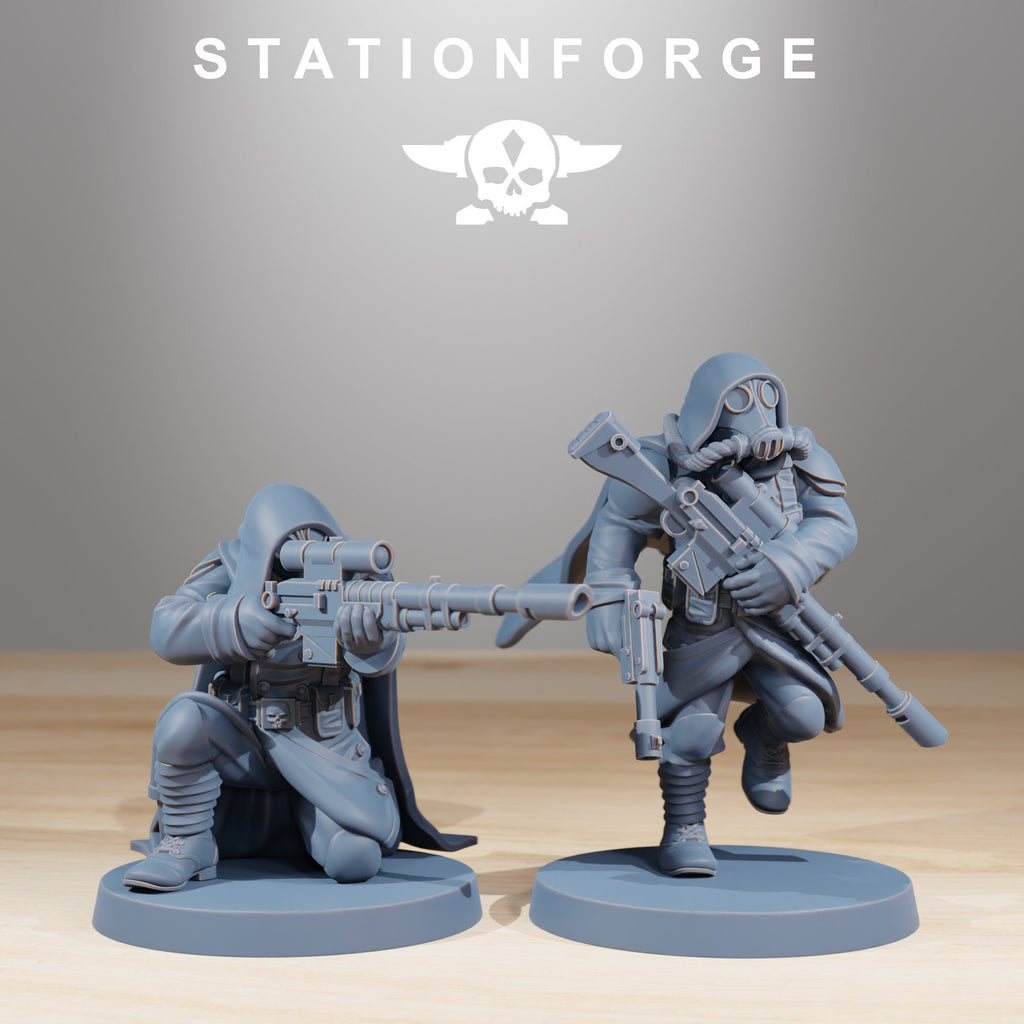 GrimGuard Marksmen von StationForge/ Tabletop, Wargame Miniatur/10Figuren + Gratis Bases