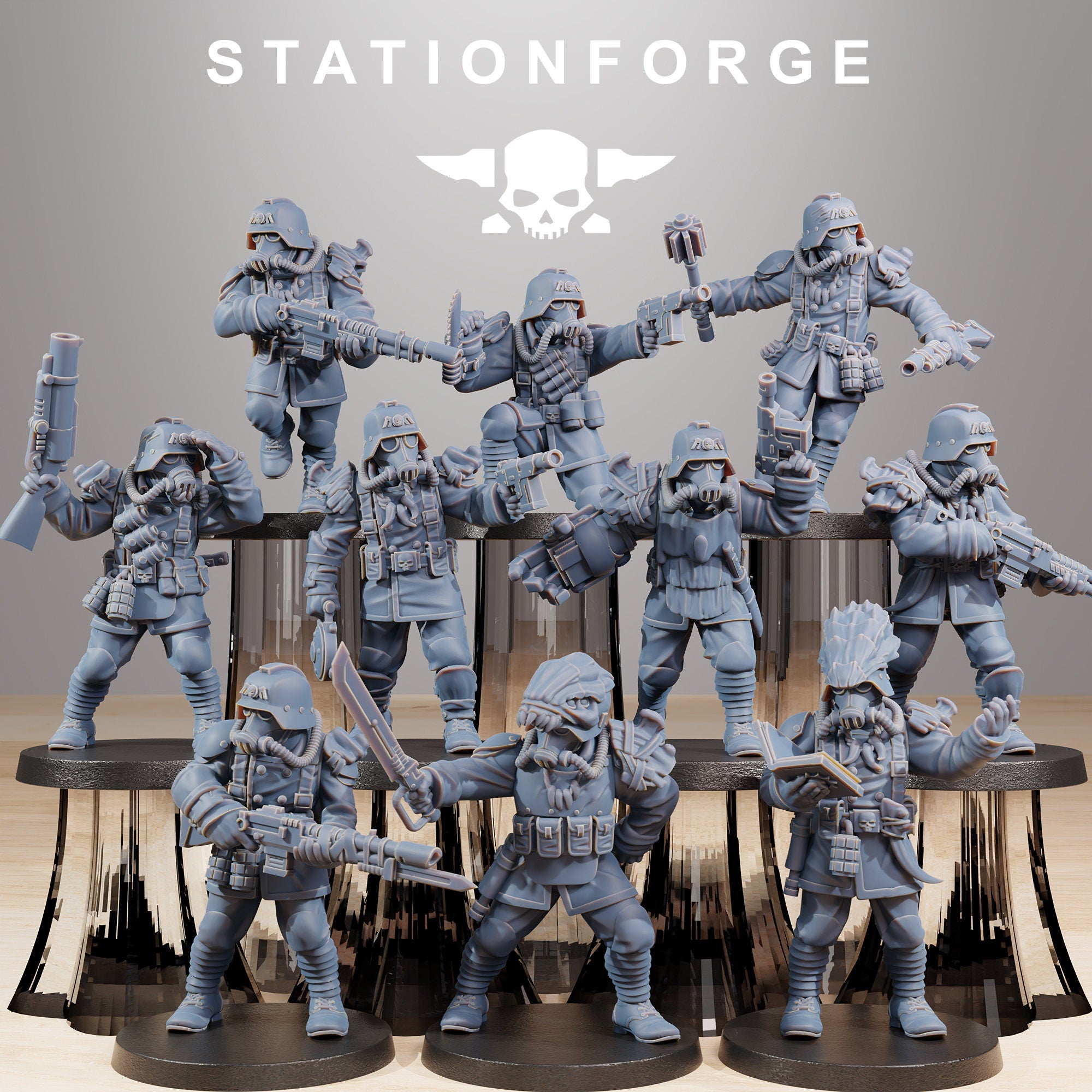 GrimGuard Xenarid Hunters von StationForge/ Wargame Miniatures/10 Figuren +Bases