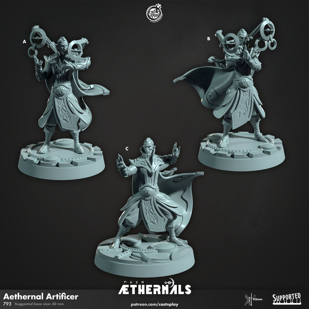 Aethernal Artificer von CastnPlay (Nr. 793) Aethernals, Wargame/ 3 Tabletop Miniaturen+ Gratis Bases