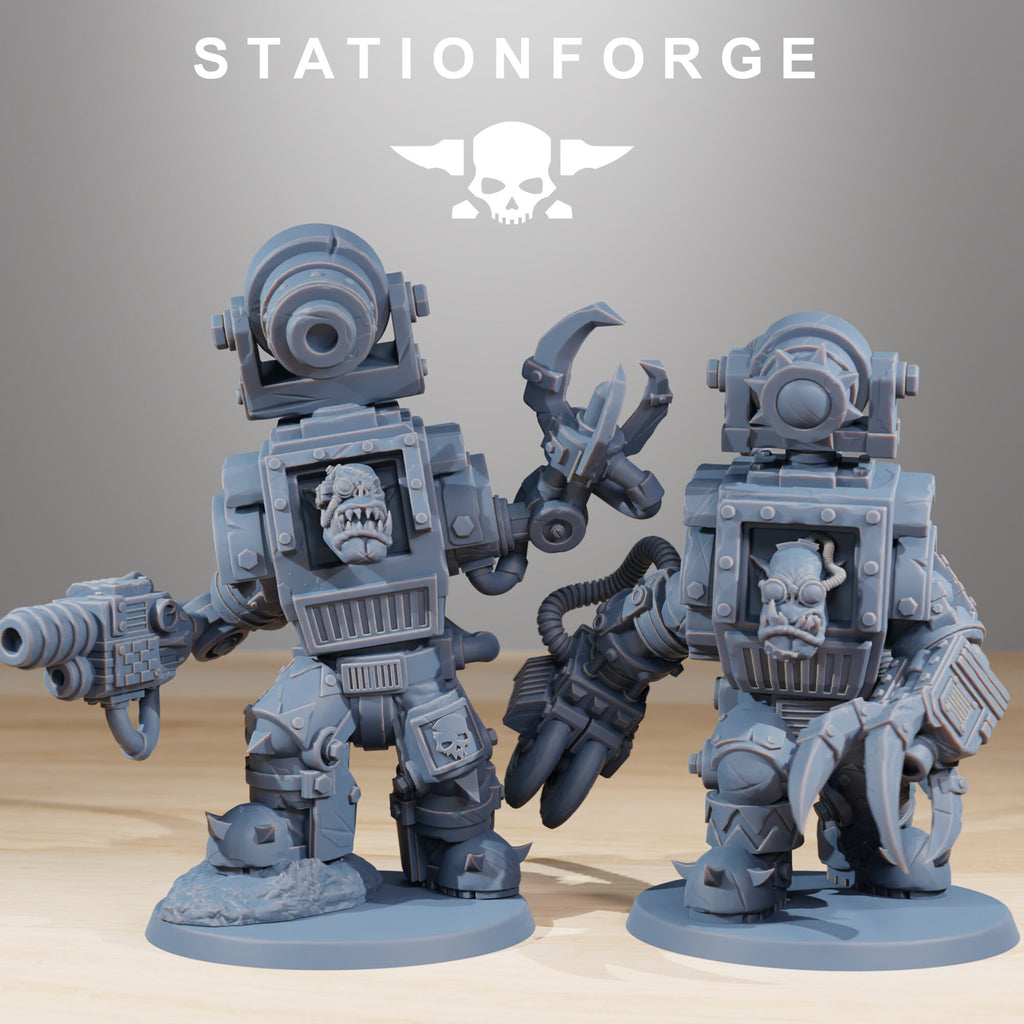 Orkaz Steelbrutes from StationForge/10 Miniatures +Gratis Bases