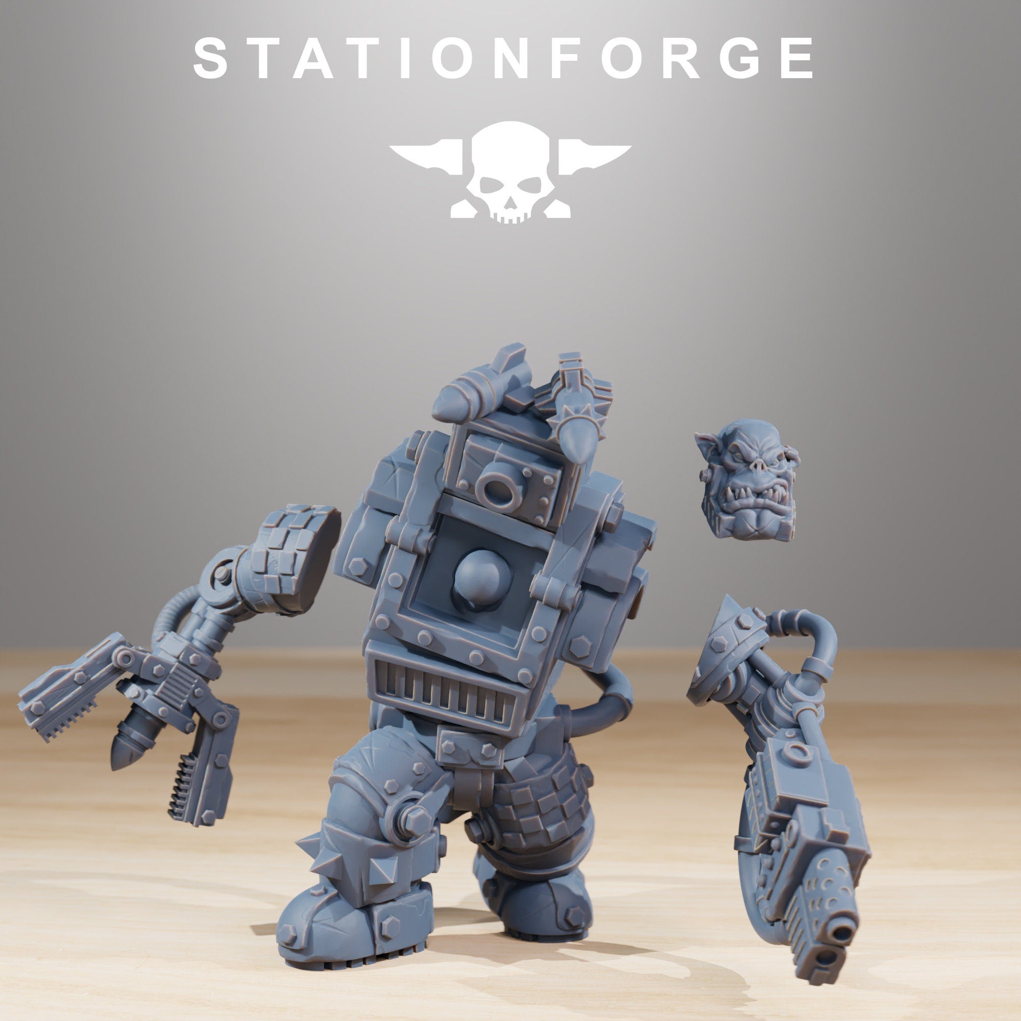 Orkaz Steelbrutes from StationForge/10 Miniatures +Gratis Bases