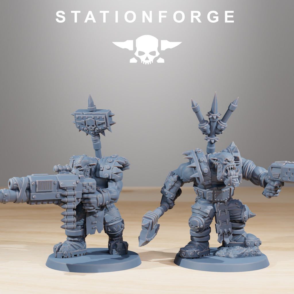 Orkaz SkullKrushers from StationForge/10 Miniatures +Gratis Bases