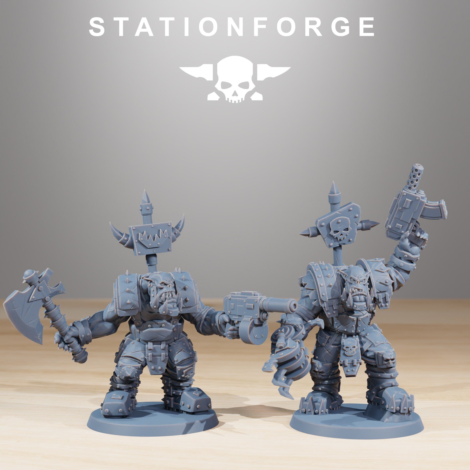 Orkaz SkullKrushers from StationForge/10 Miniatures +Gratis Bases