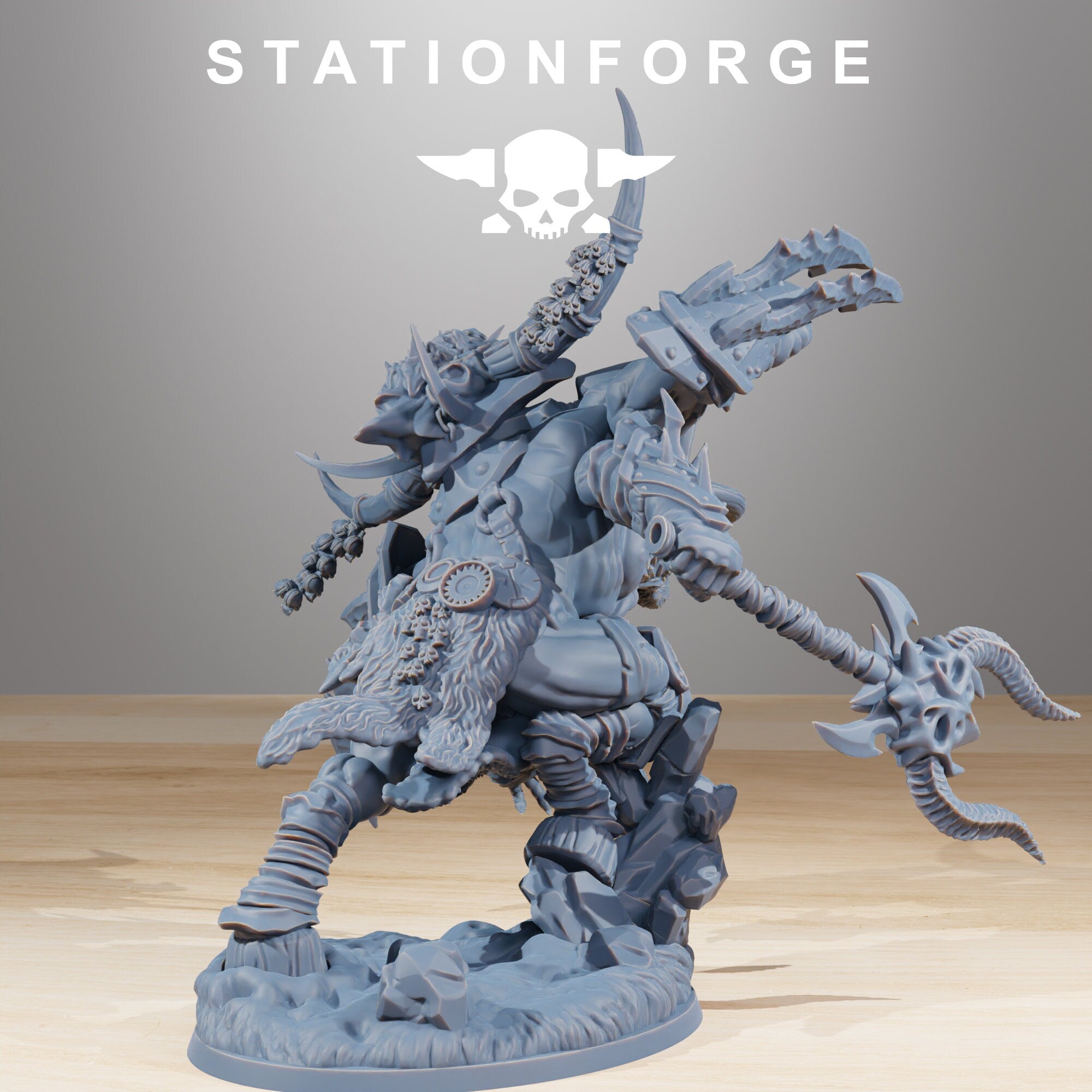 Corrupted Beast Leader from StationForge/Wargame Miniature+ Gratis Base