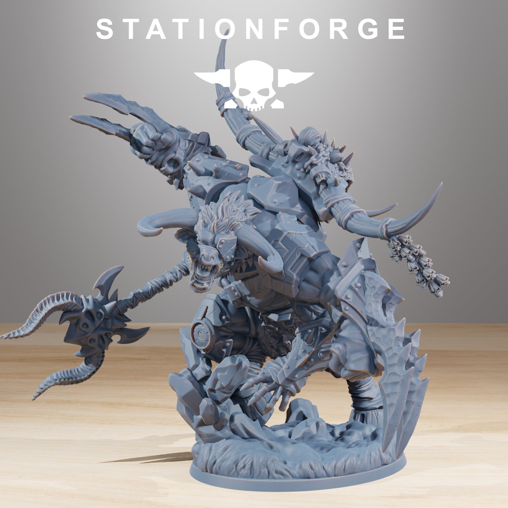 Corrupted Beast Leader from StationForge/Wargame Miniature+ Gratis Base