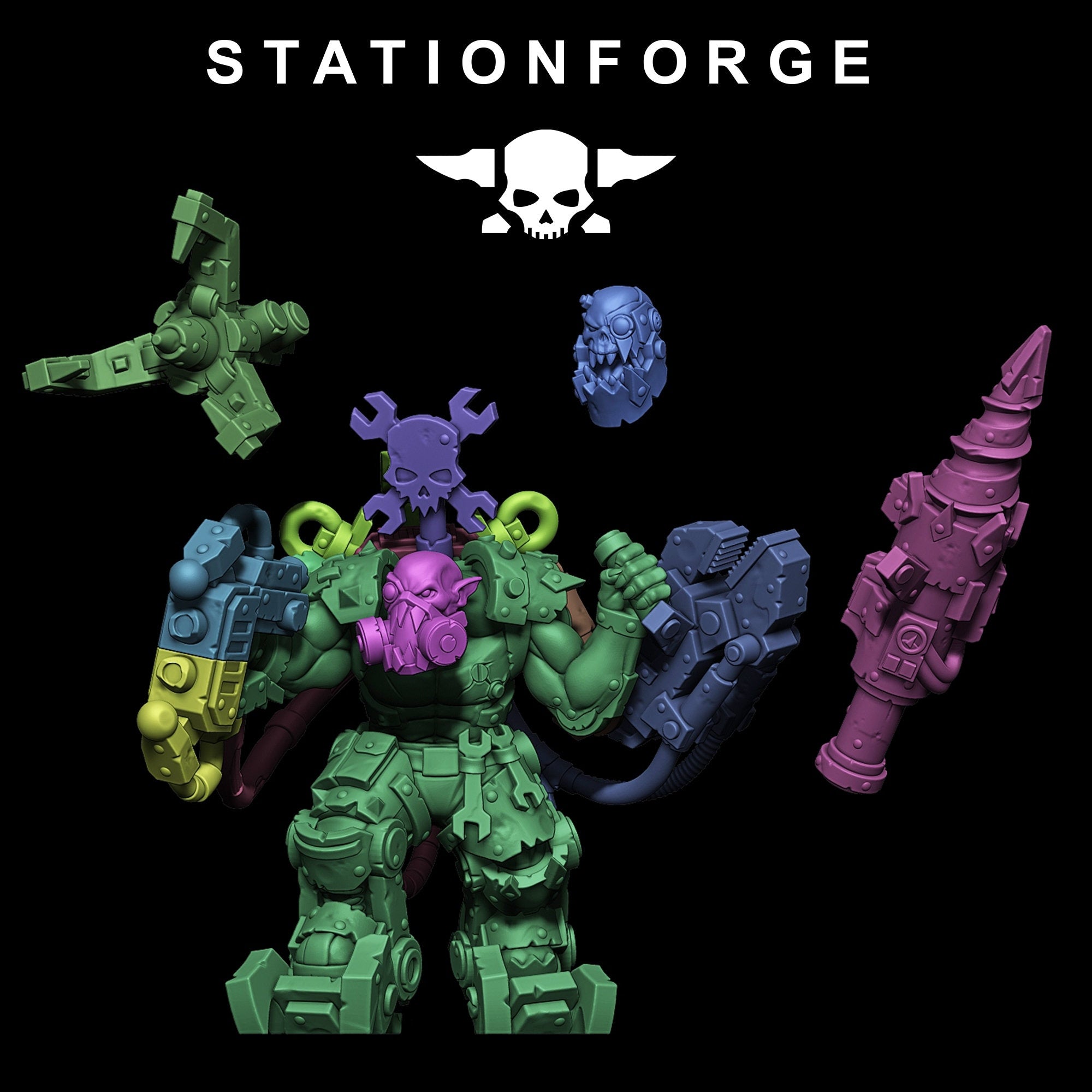 Orkaz Exo Boss from StationForge/Wargame Miniature+ Gratis Base