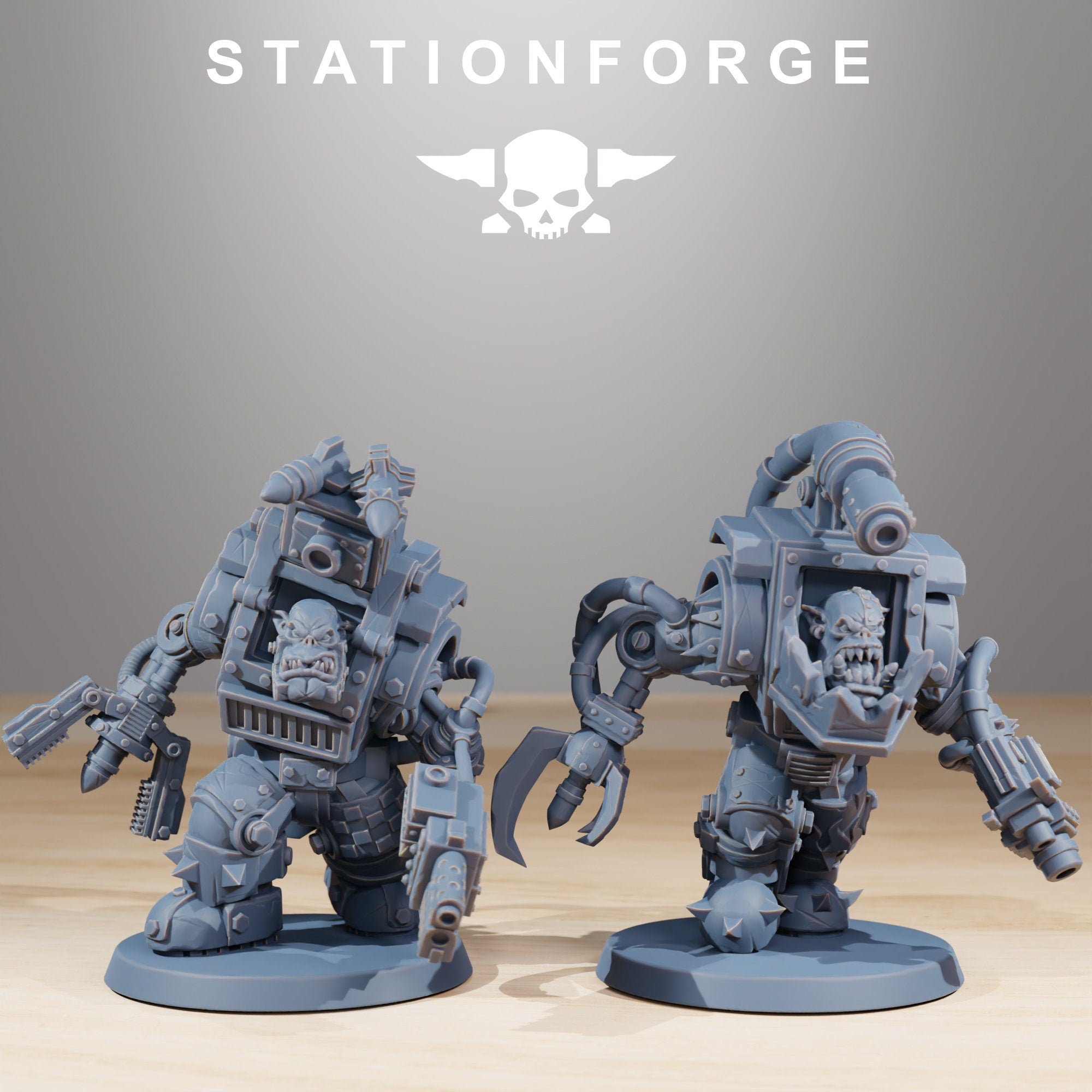 Orkaz Steelbrutes from StationForge/10 Miniatures +Gratis Bases