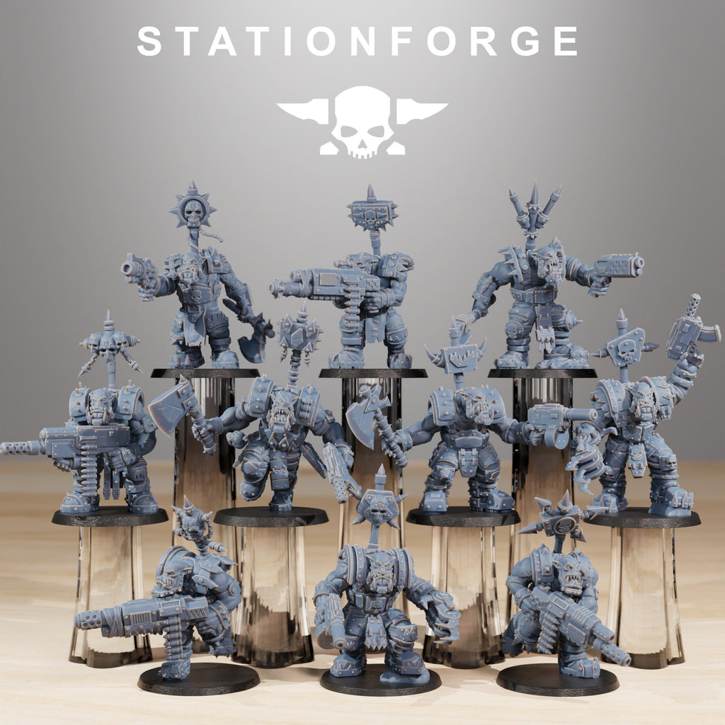 Orkaz SkullKrushers from StationForge/10 Miniatures +Gratis Bases