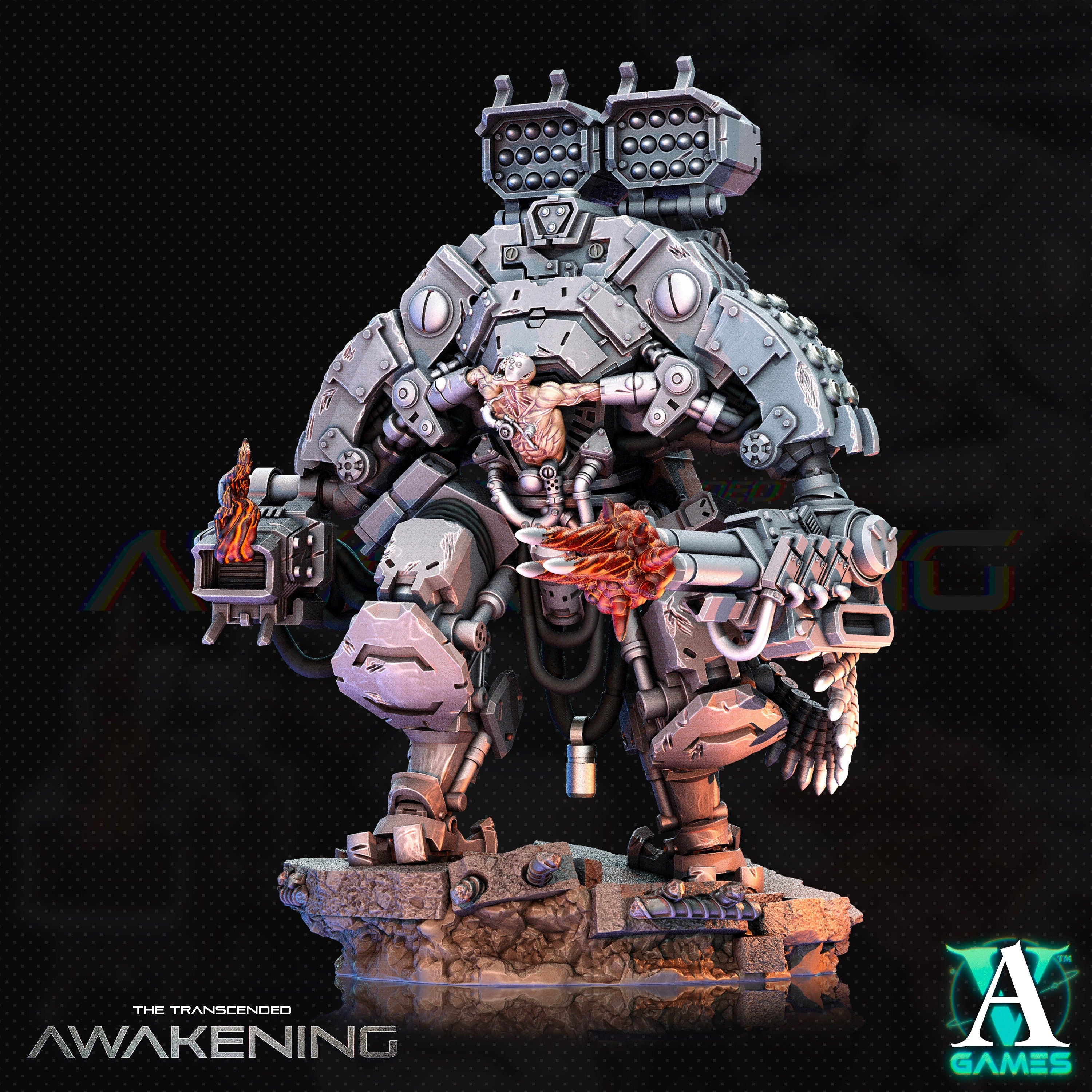 Trancended Vastators Ver.4 von ArchvillainGames, Wargame/ Tabletop Miniature mit Base