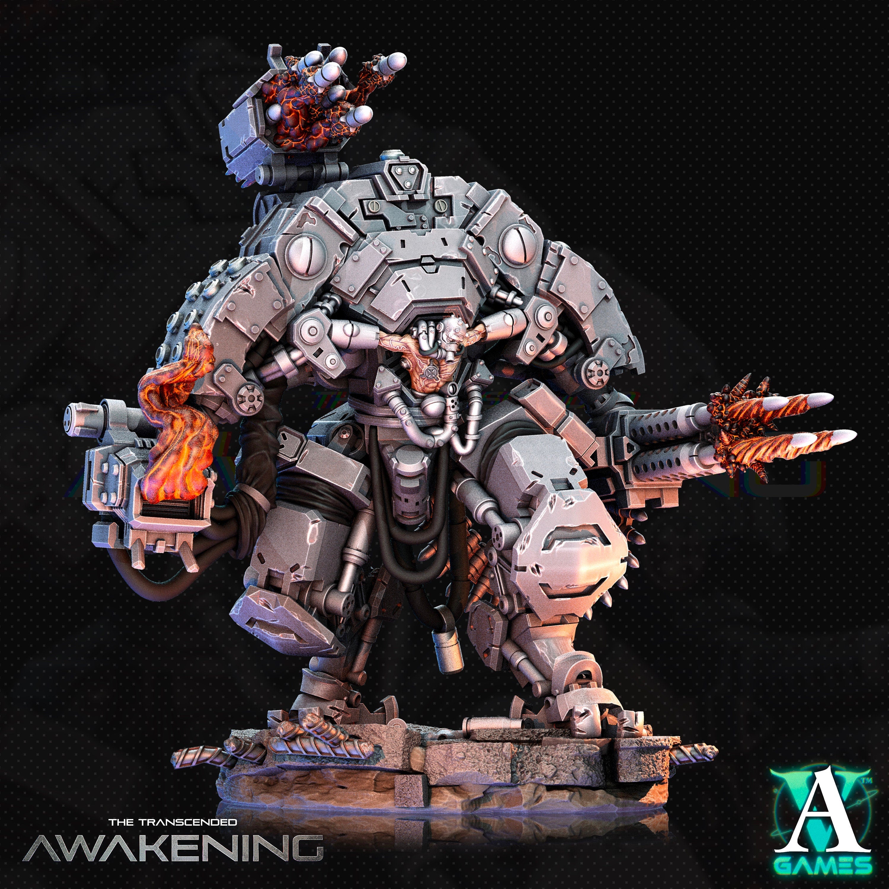 Trancended Vastators Ver.1 von ArchvillainGames, Wargame/ Tabletop Miniature mit Base