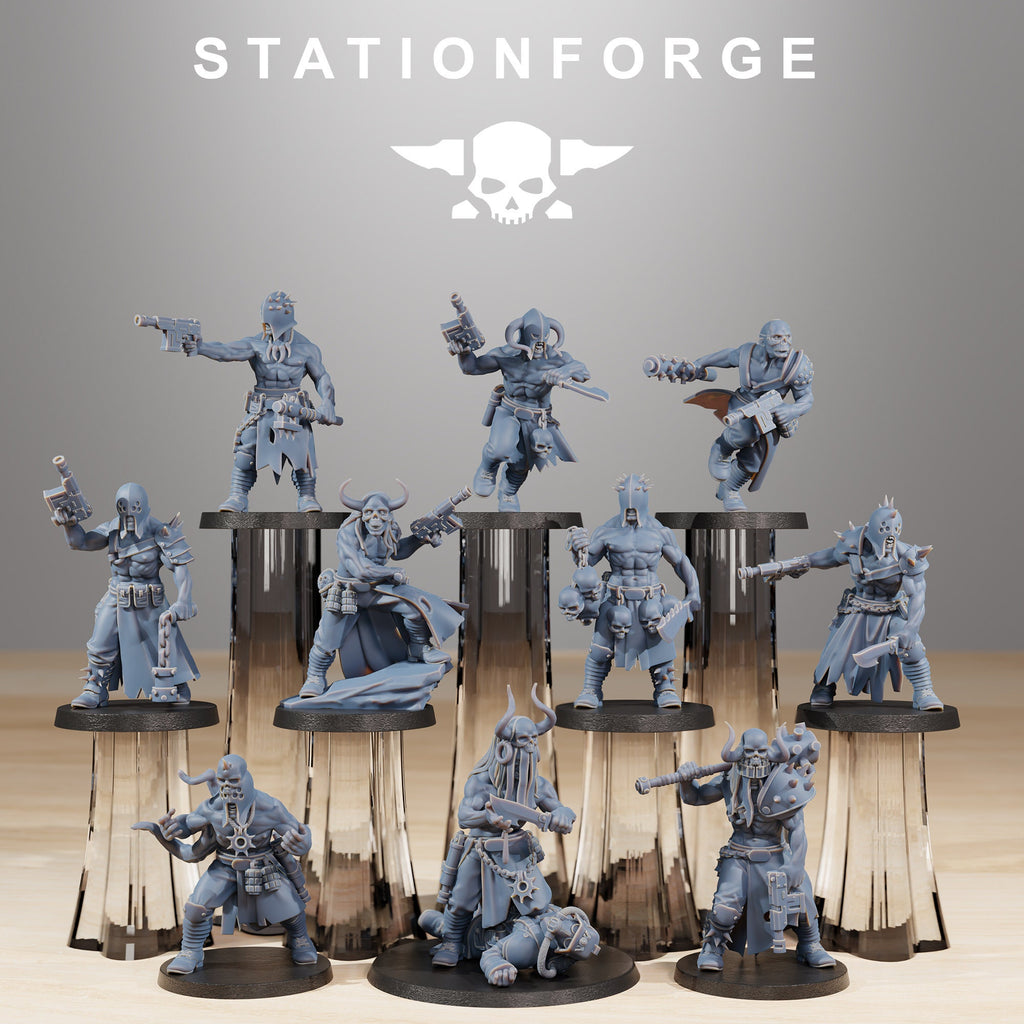 CorruptedGuard Sectarians from StationForge/10 Miniatures +Gratis Bases