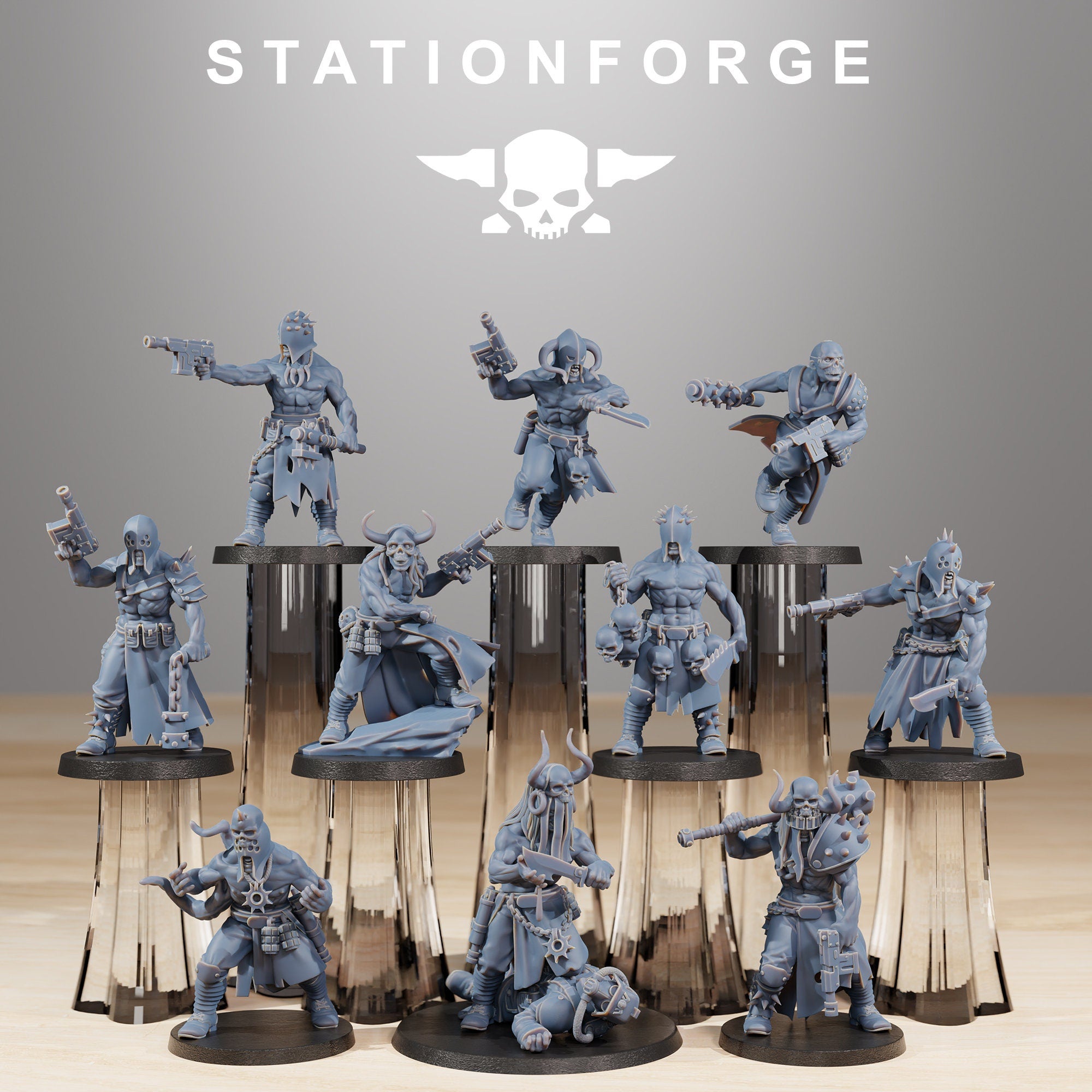CorruptedGuard Sectarians from StationForge/10 Miniatures +Gratis Bases
