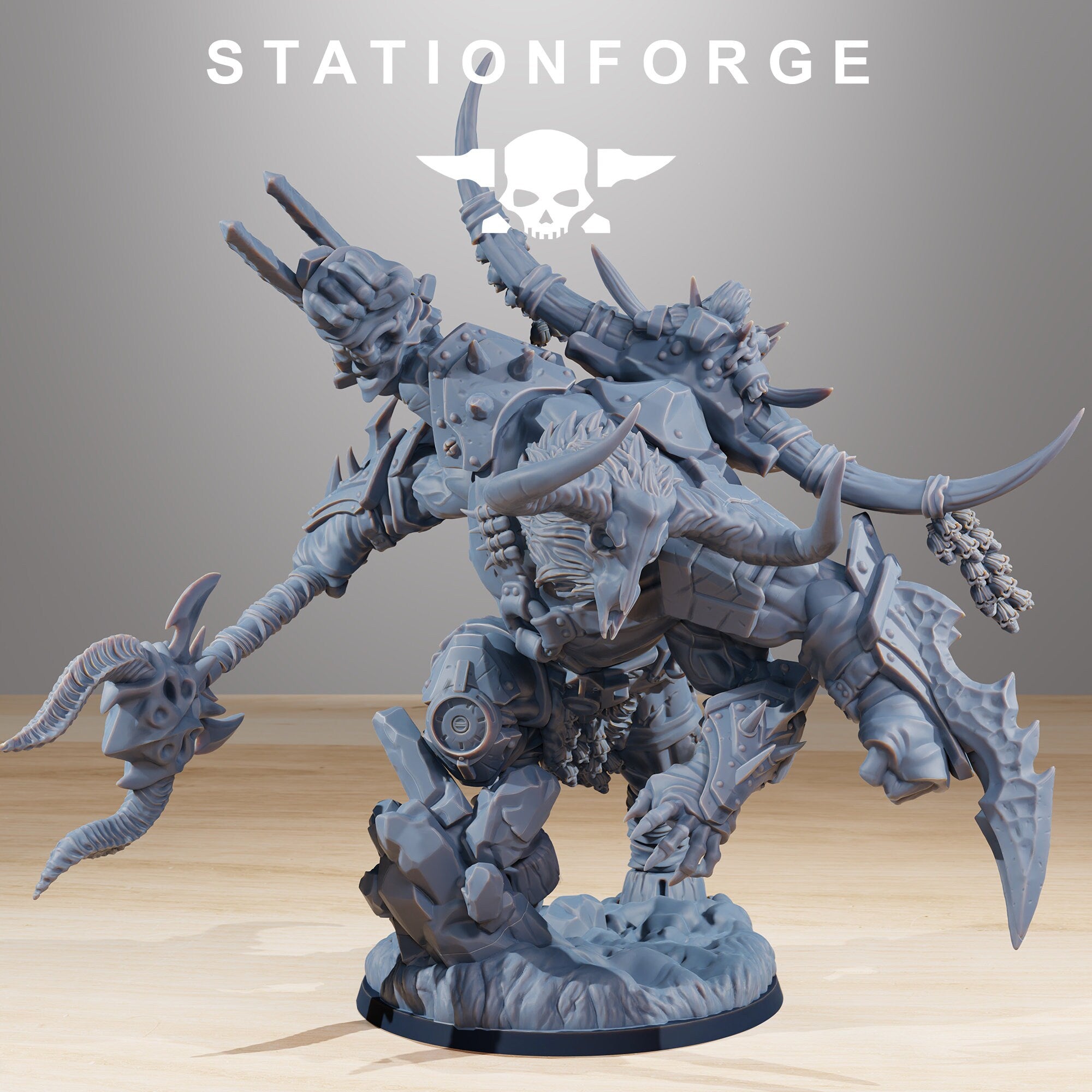 Corrupted Beast Leader from StationForge/Wargame Miniature+ Gratis Base