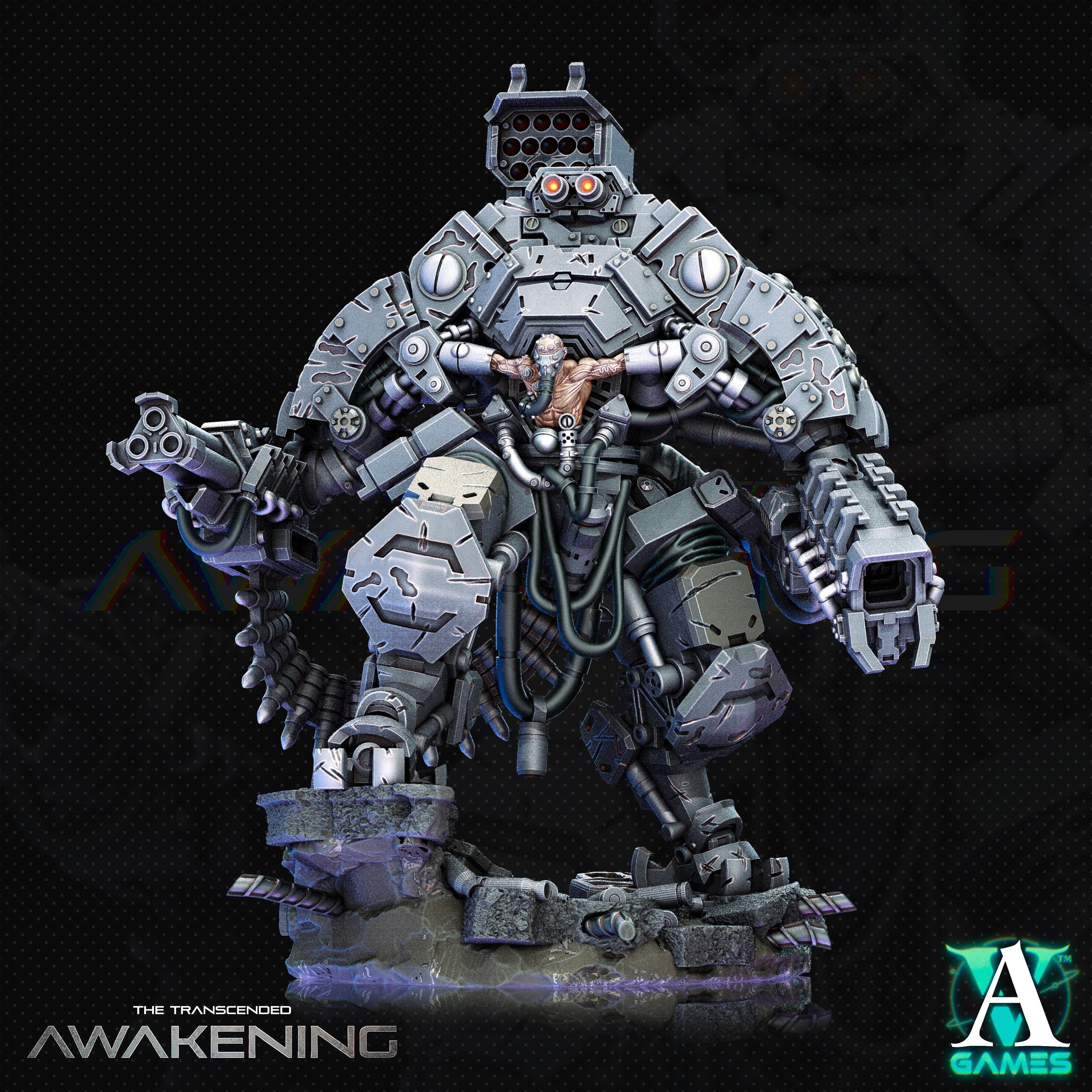 Trancended Vastators Ver.2 von ArchvillainGames, Wargame/ Tabletop Miniature mit Base