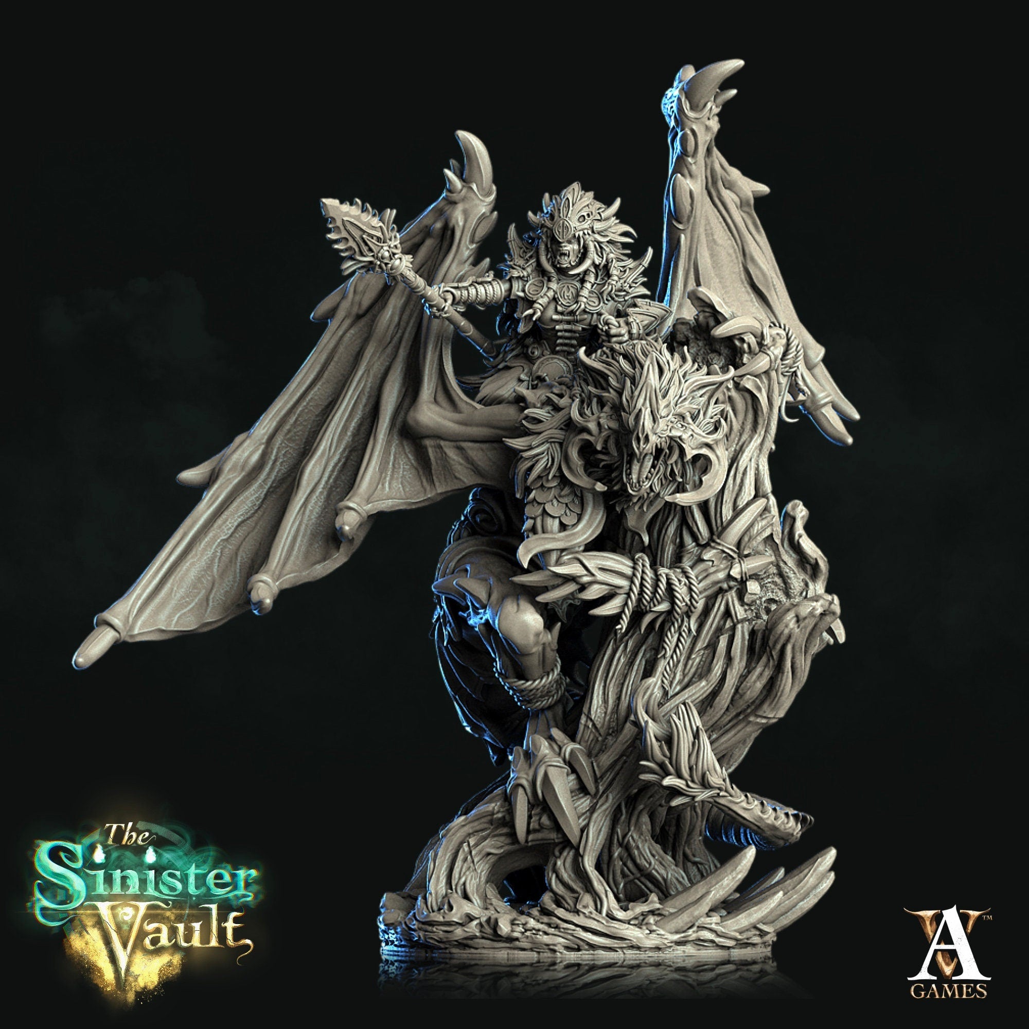 Torgrasyl Draketh Champion  von ArchvillainGames, Wargame/ Tabletop Miniature mit Base