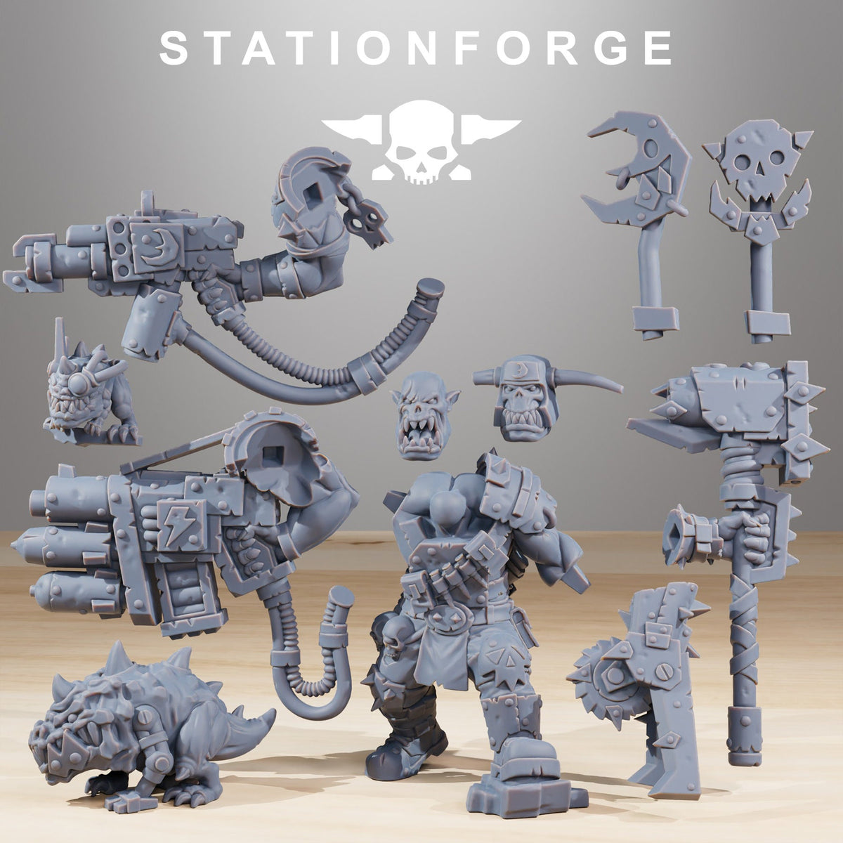 Orkaz BlackSkull from StationForge/Wargame Miniature+ Gratis Base
