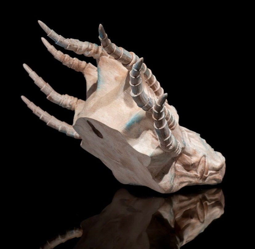 Blue Dragon Skull, 3D gedruckte Wand Deko, Dungeon Deko, Halloween Deko von Stlflix