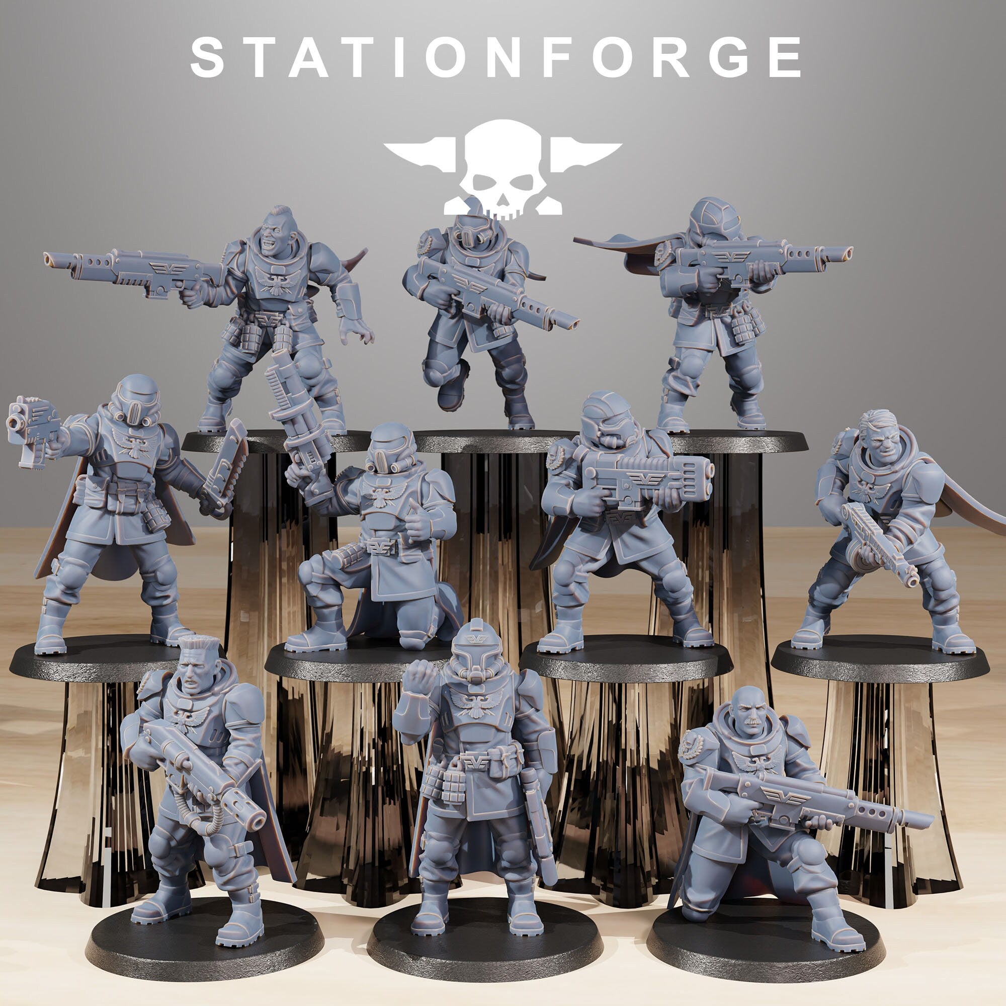 Vaskar Freedom Fighters from StationForge/10 Miniatures +Gratis Bases