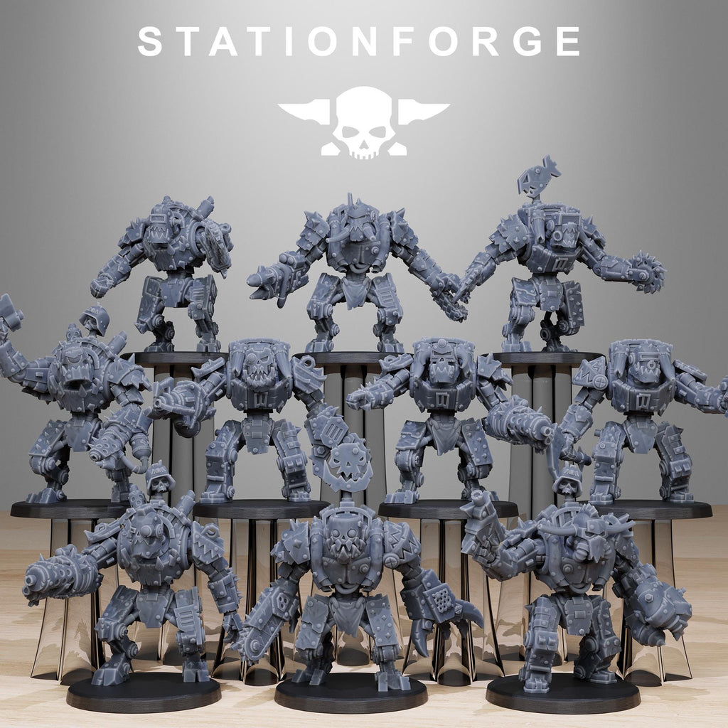 Orkaz Bots Infantry from StationForge/10 Miniatures +Gratis Bases