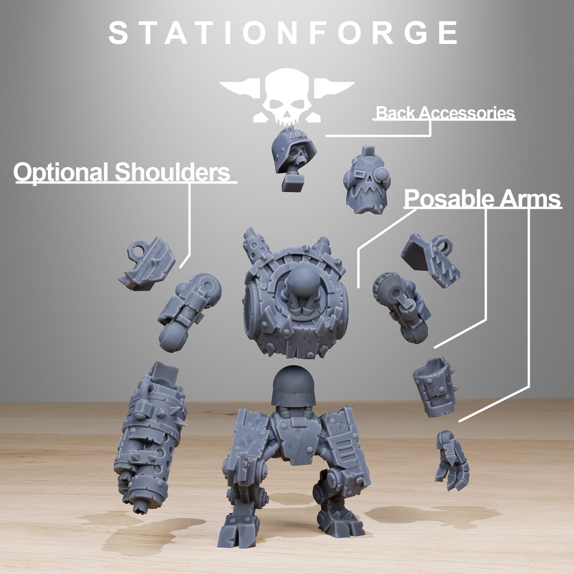 Orkaz Bots Infantry from StationForge/10 Miniatures +Gratis Bases