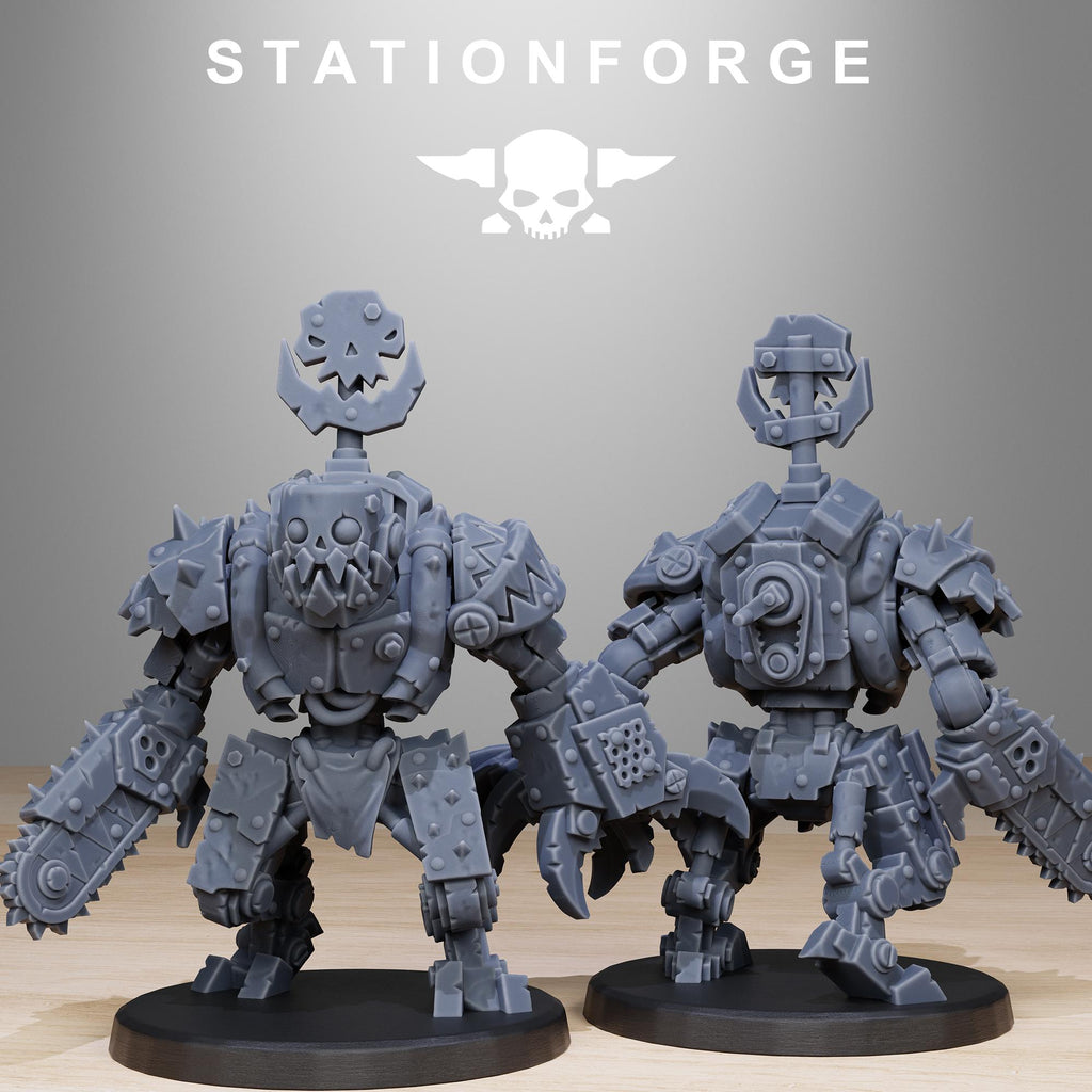 Orkaz Bots Infantry from StationForge/10 Miniatures +Gratis Bases