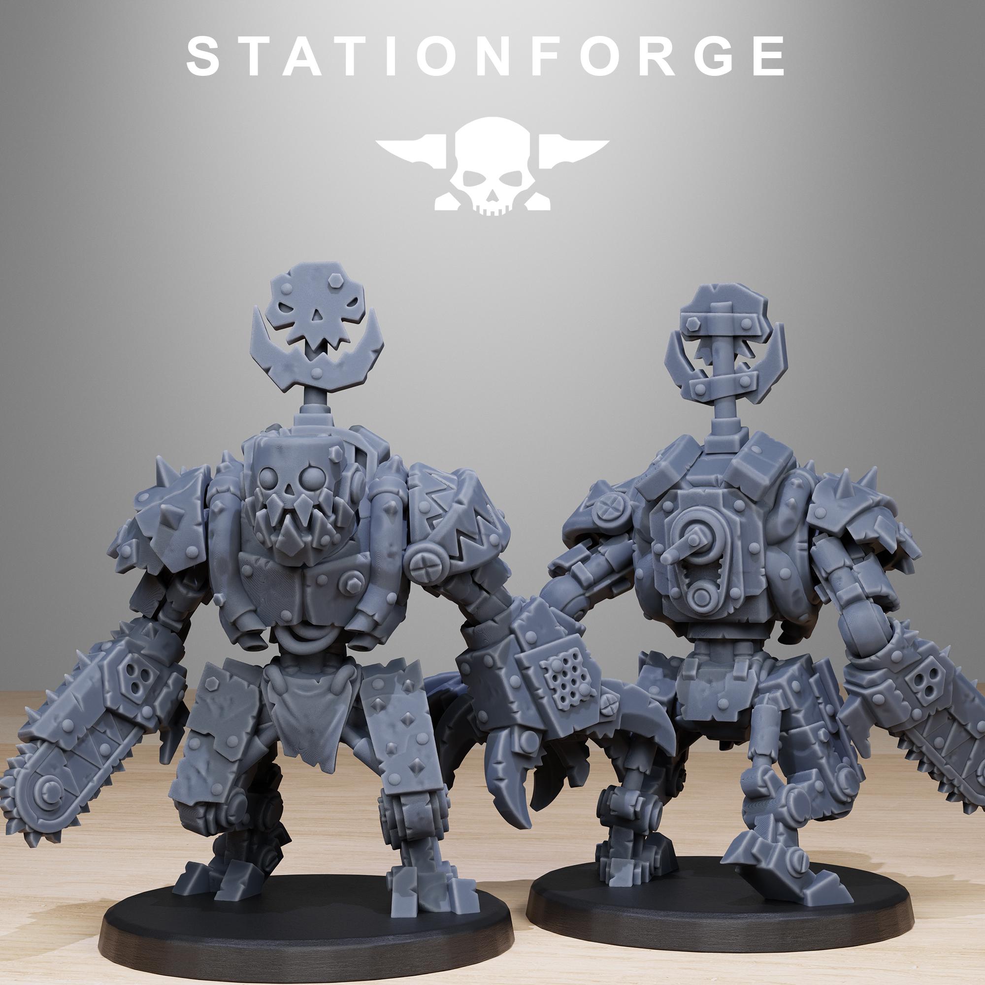 Orkaz Bots Infantry from StationForge/10 Miniatures +Gratis Bases