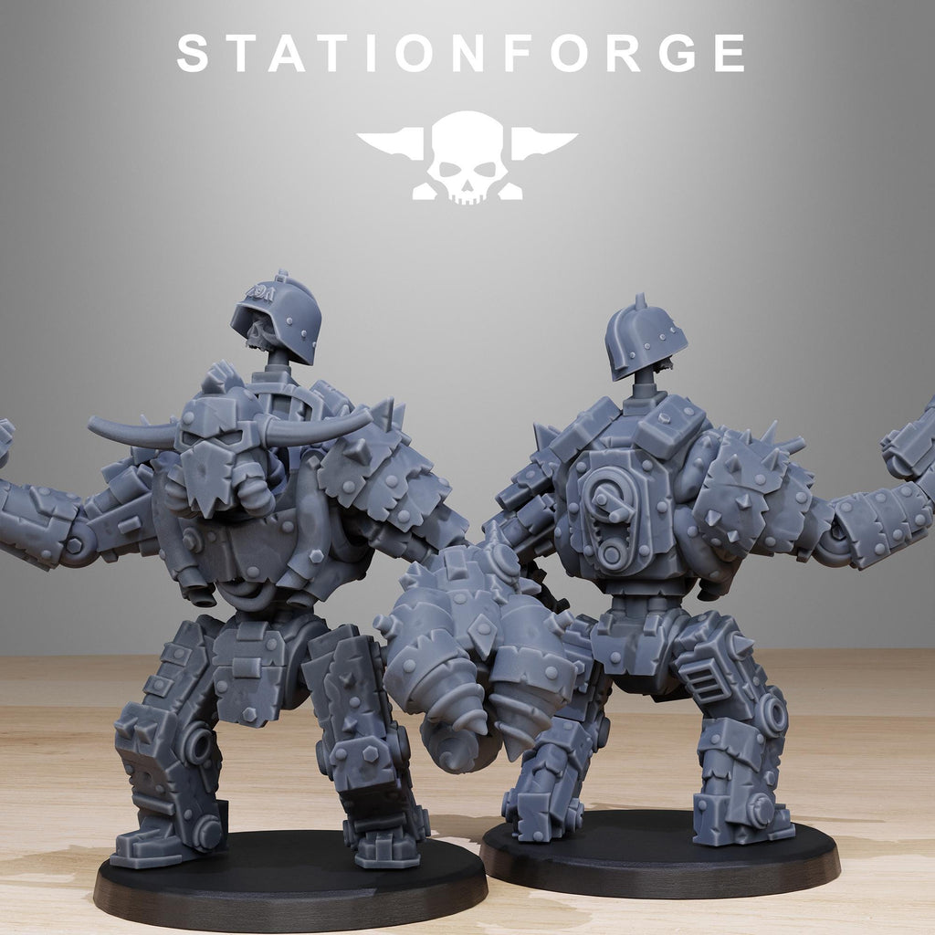 Orkaz Bots Infantry from StationForge/10 Miniatures +Gratis Bases