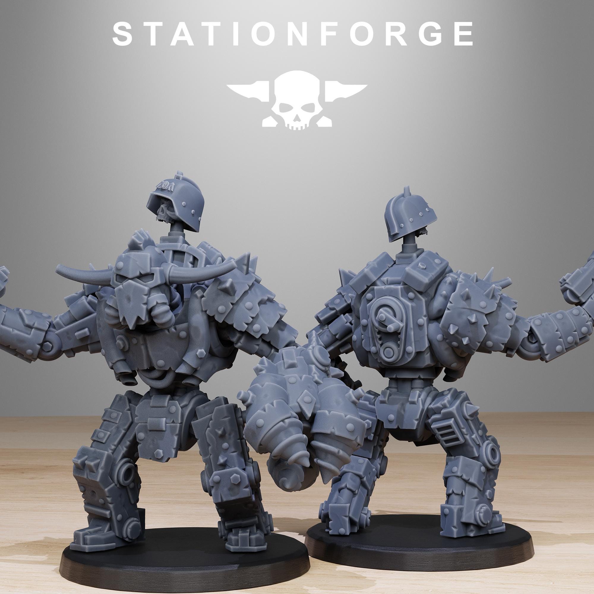 Orkaz Bots Infantry from StationForge/10 Miniatures +Gratis Bases