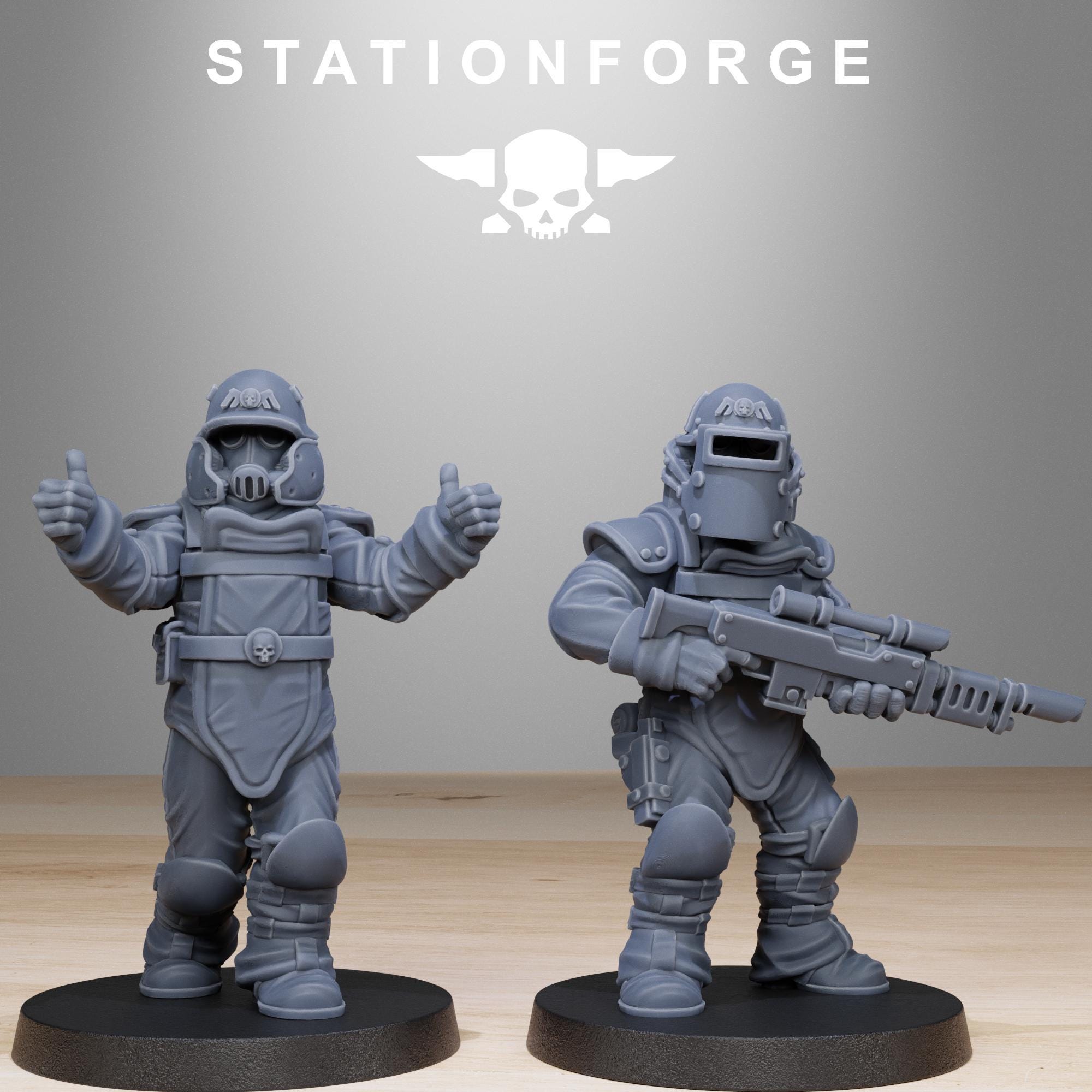 GrimGuard Bomb Squad from StationForge/10 Miniatures +Gratis Bases