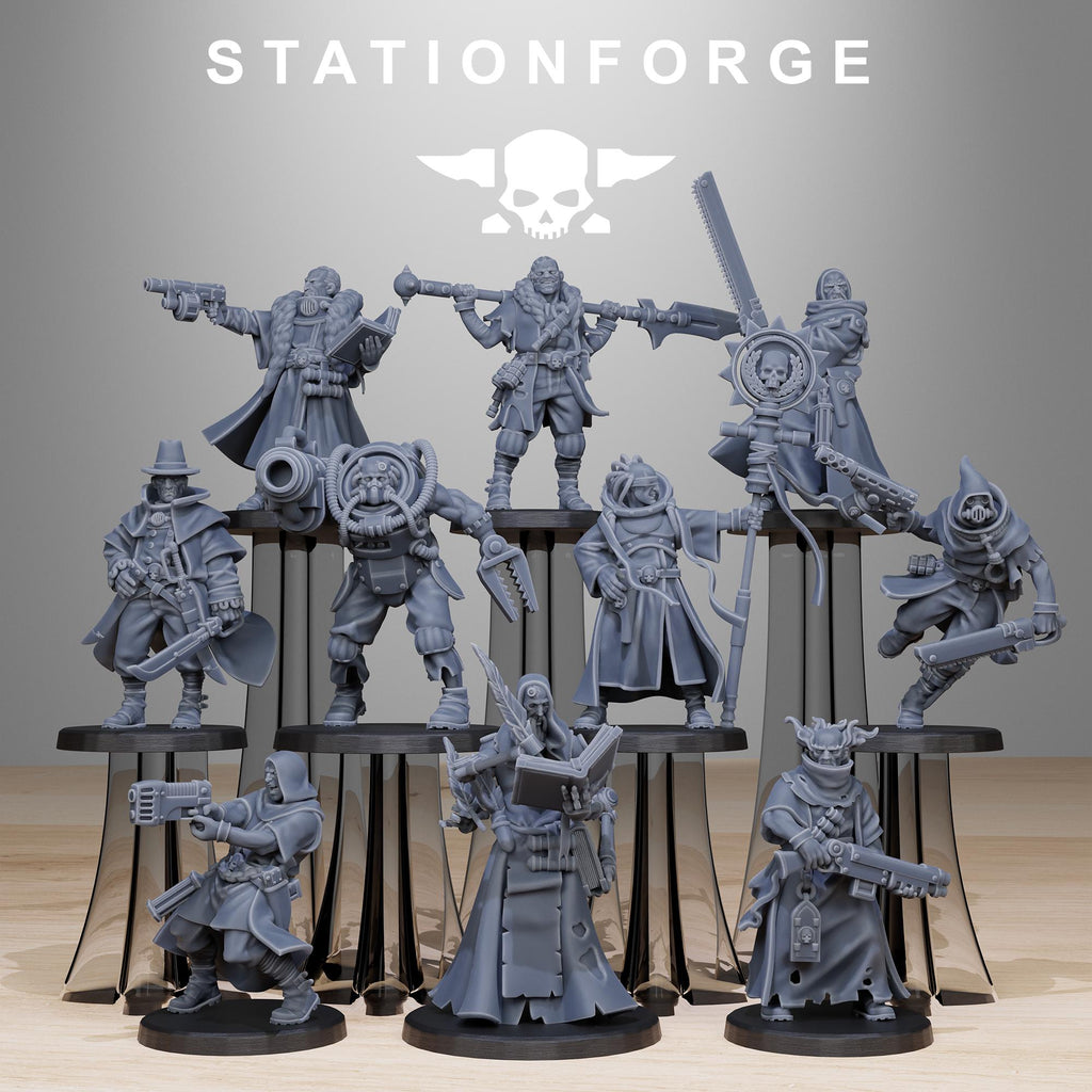 GrimCorp Mercenaries from StationForge/10 Miniatures +Gratis Bases