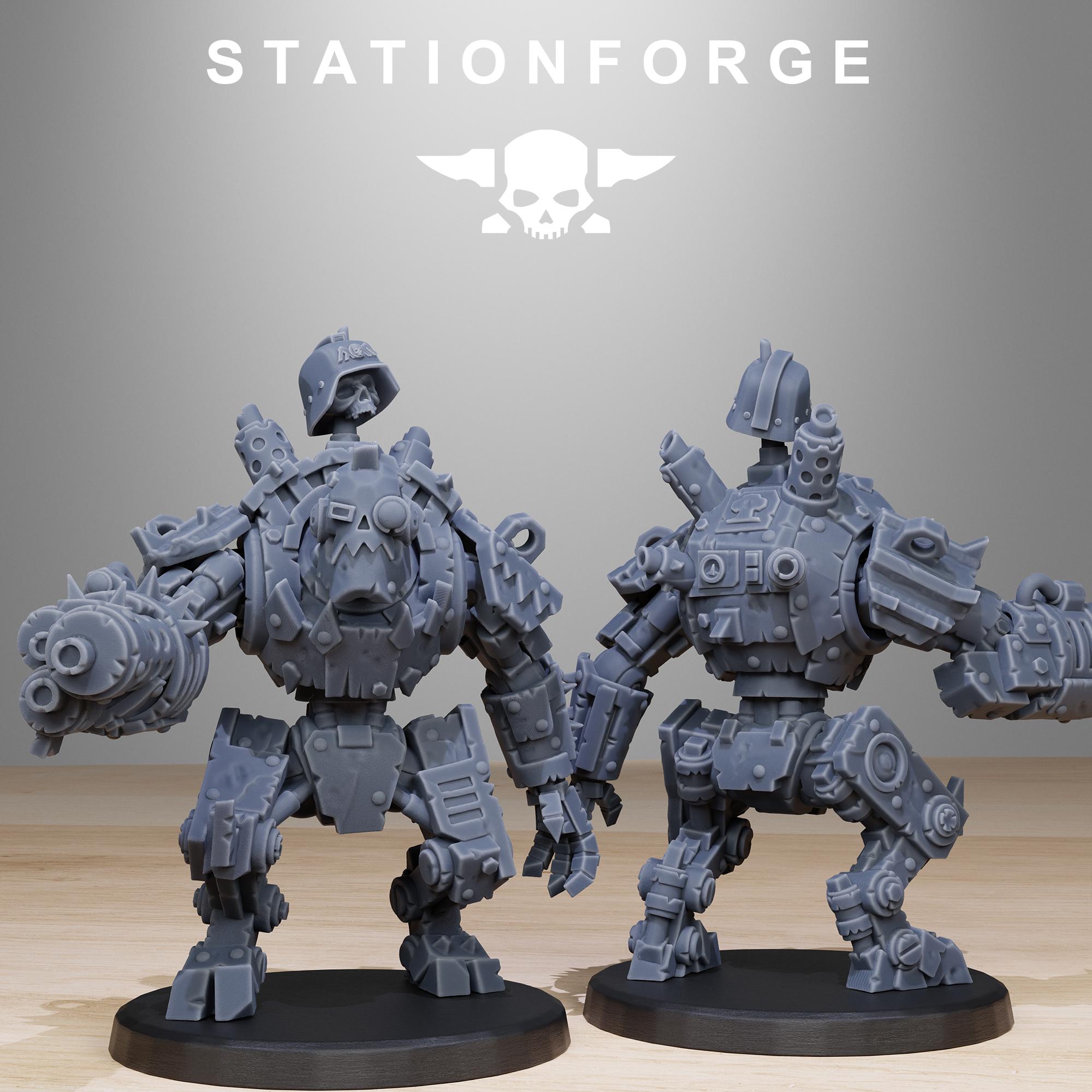Orkaz Bots Infantry from StationForge/10 Miniatures +Gratis Bases