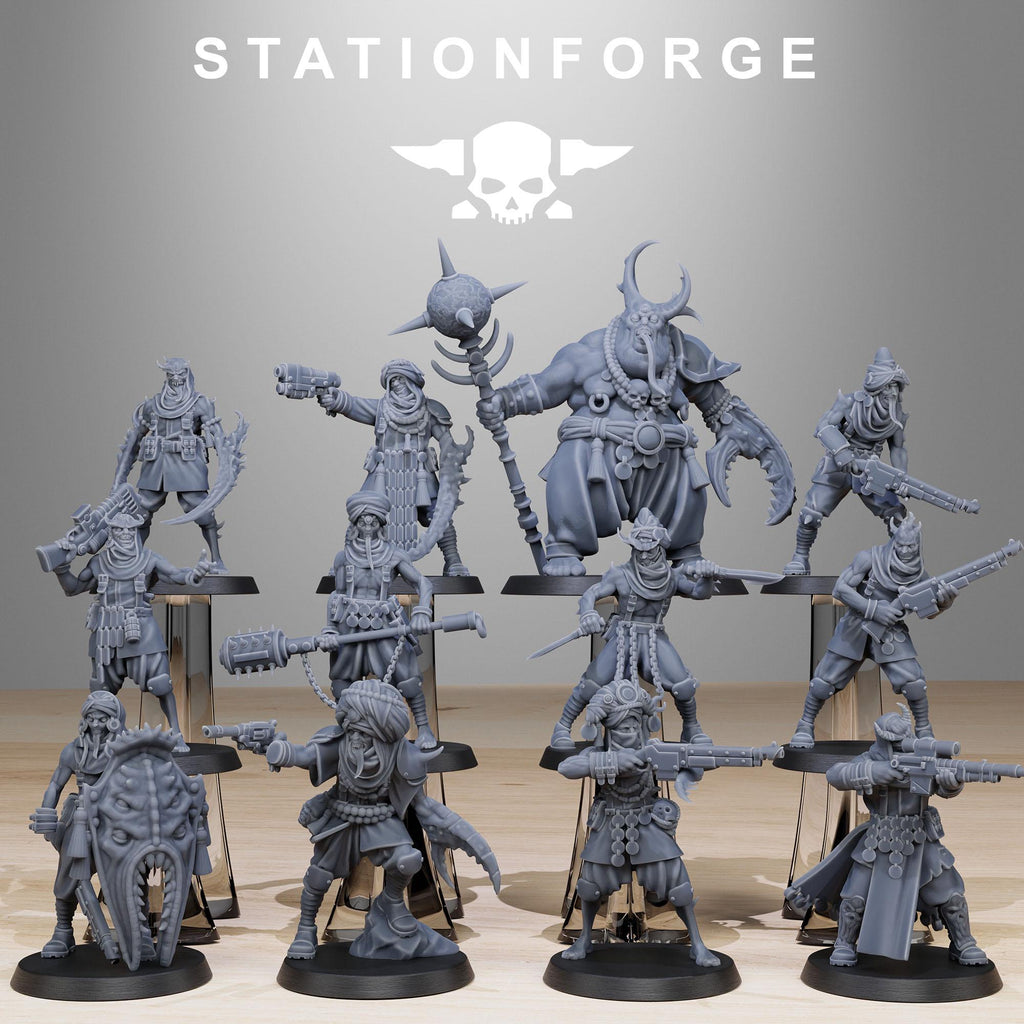 Corrupted Guard Lechers from StationForge/12 Tabletop, Wargame Miniatures +Gratis Bases