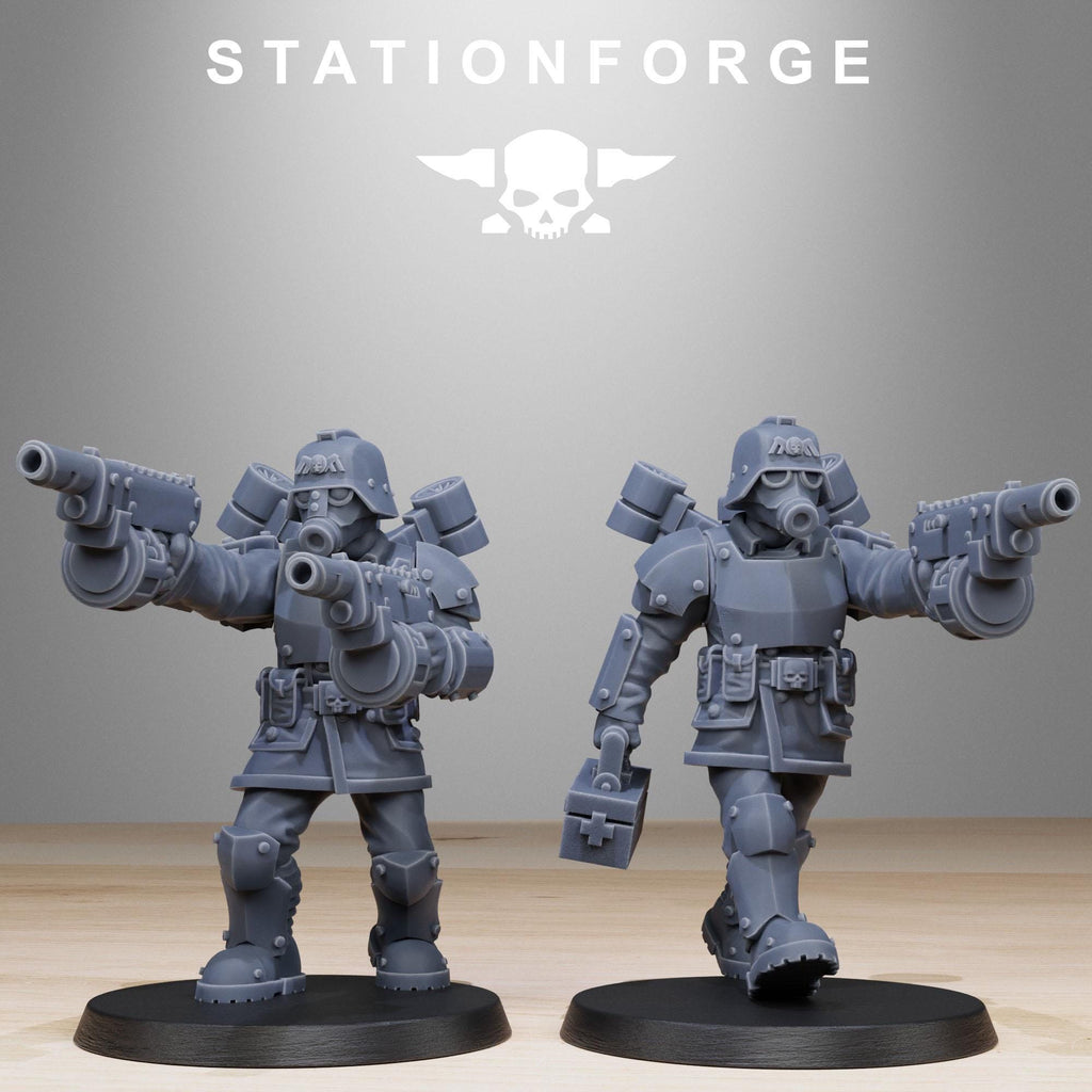 GrimGuard Aero Troops from StationForge/10 Tabletop, Wargame Miniatures +Gratis Bases