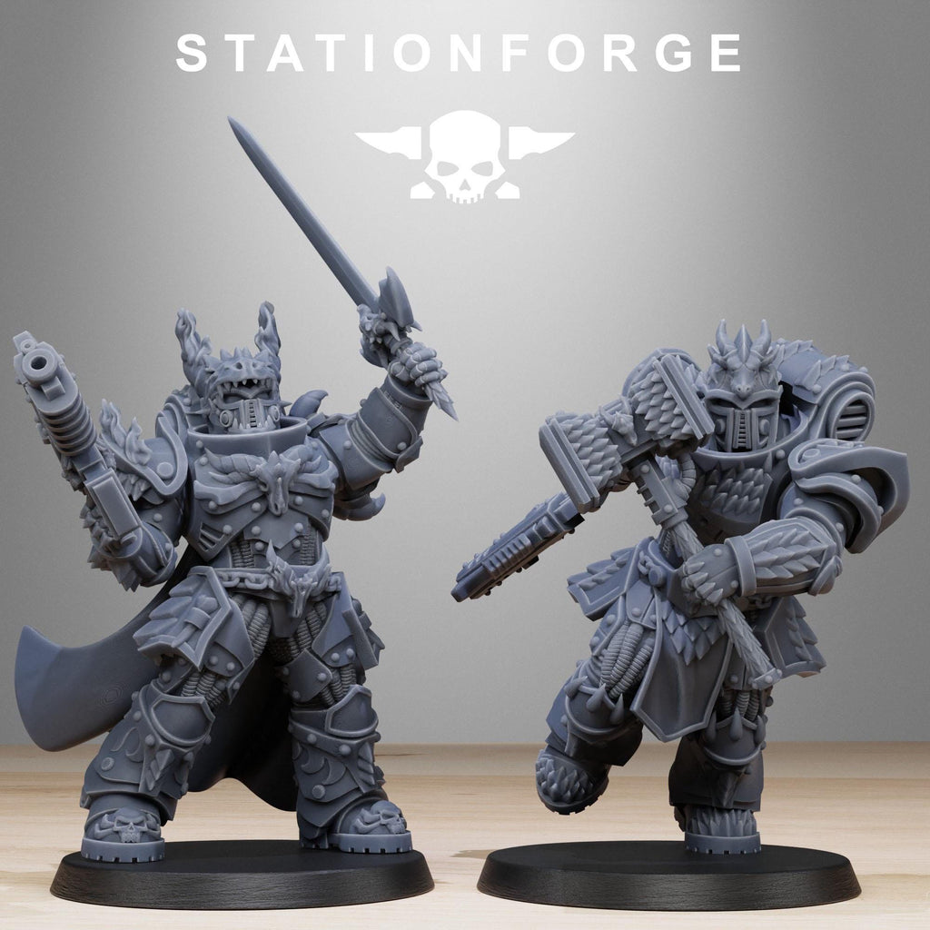 Socratis Dragon Knights from StationForge/10 Tabletop, Wargame Miniatures +Gratis Bases