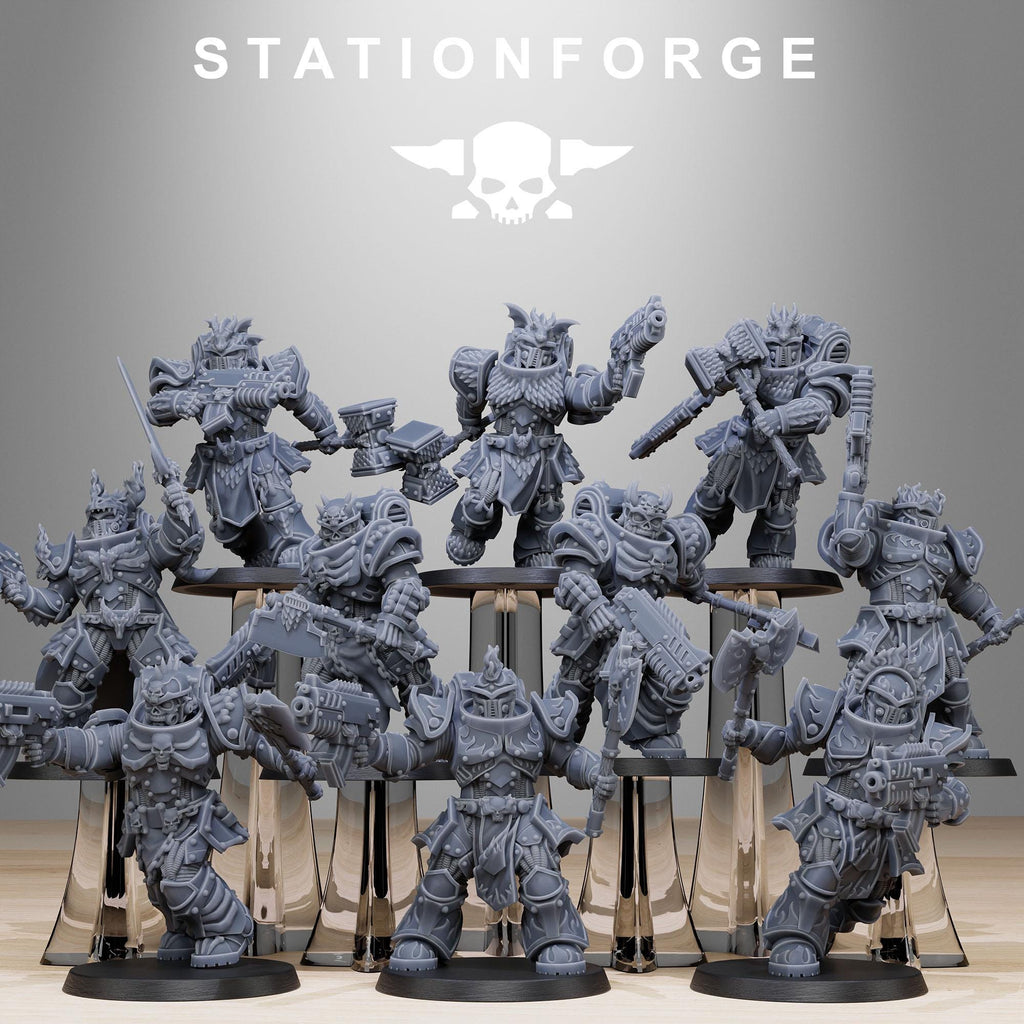 Socratis Dragon Knights from StationForge/10 Tabletop, Wargame Miniatures +Gratis Bases