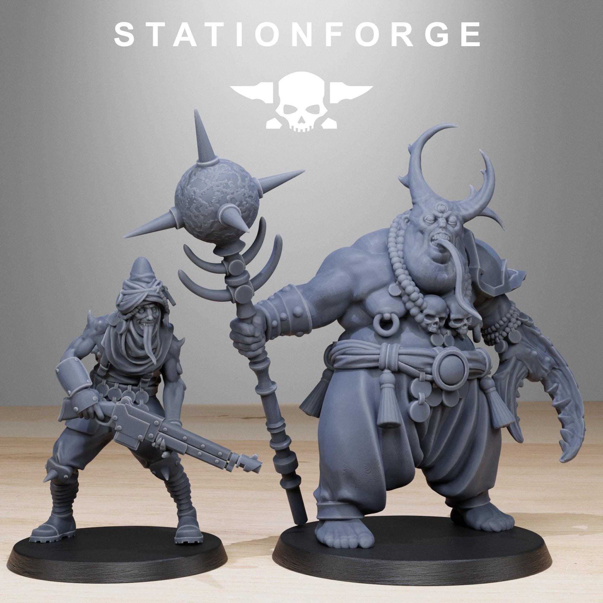 Corrupted Guard Lechers from StationForge/12 Tabletop, Wargame Miniatures +Gratis Bases