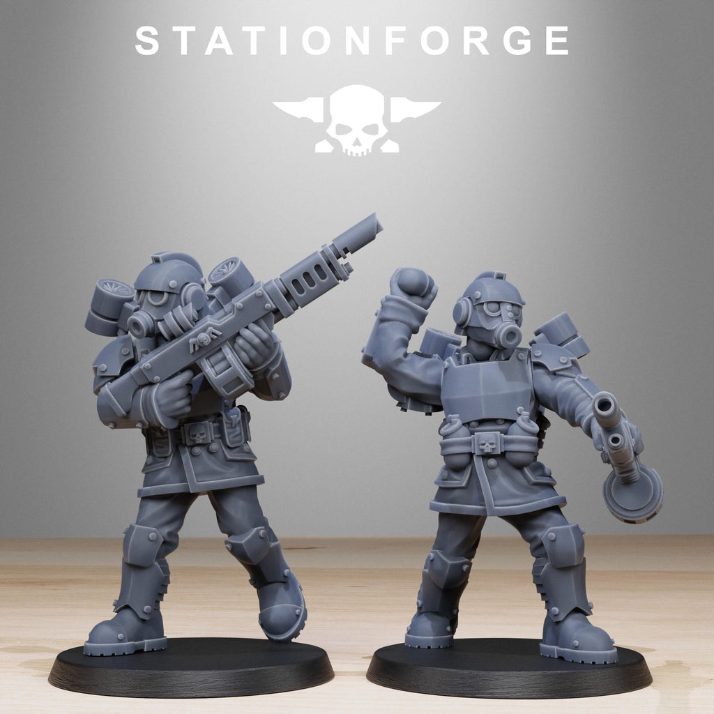 GrimGuard Aero Troops from StationForge/10 Tabletop, Wargame Miniatures +Gratis Bases