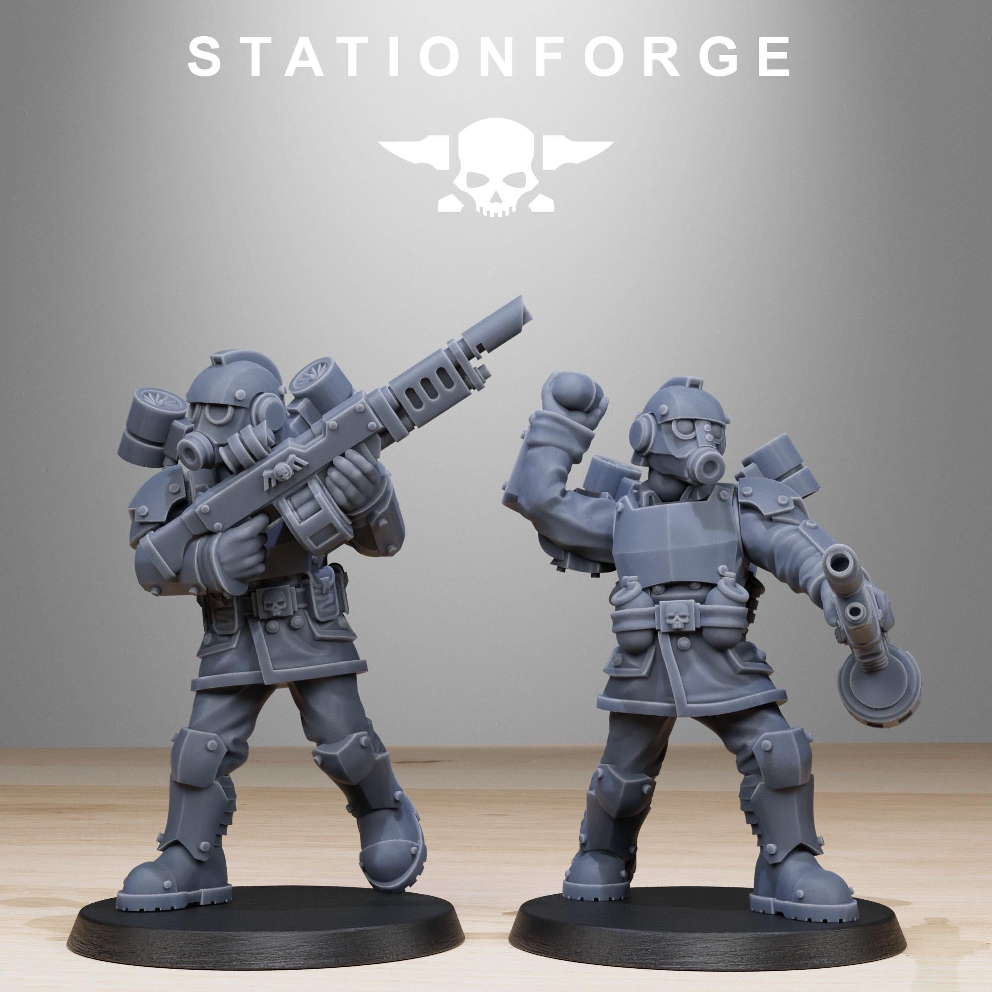 GrimGuard Aero Troops from StationForge/10 Tabletop, Wargame Miniatures +Gratis Bases