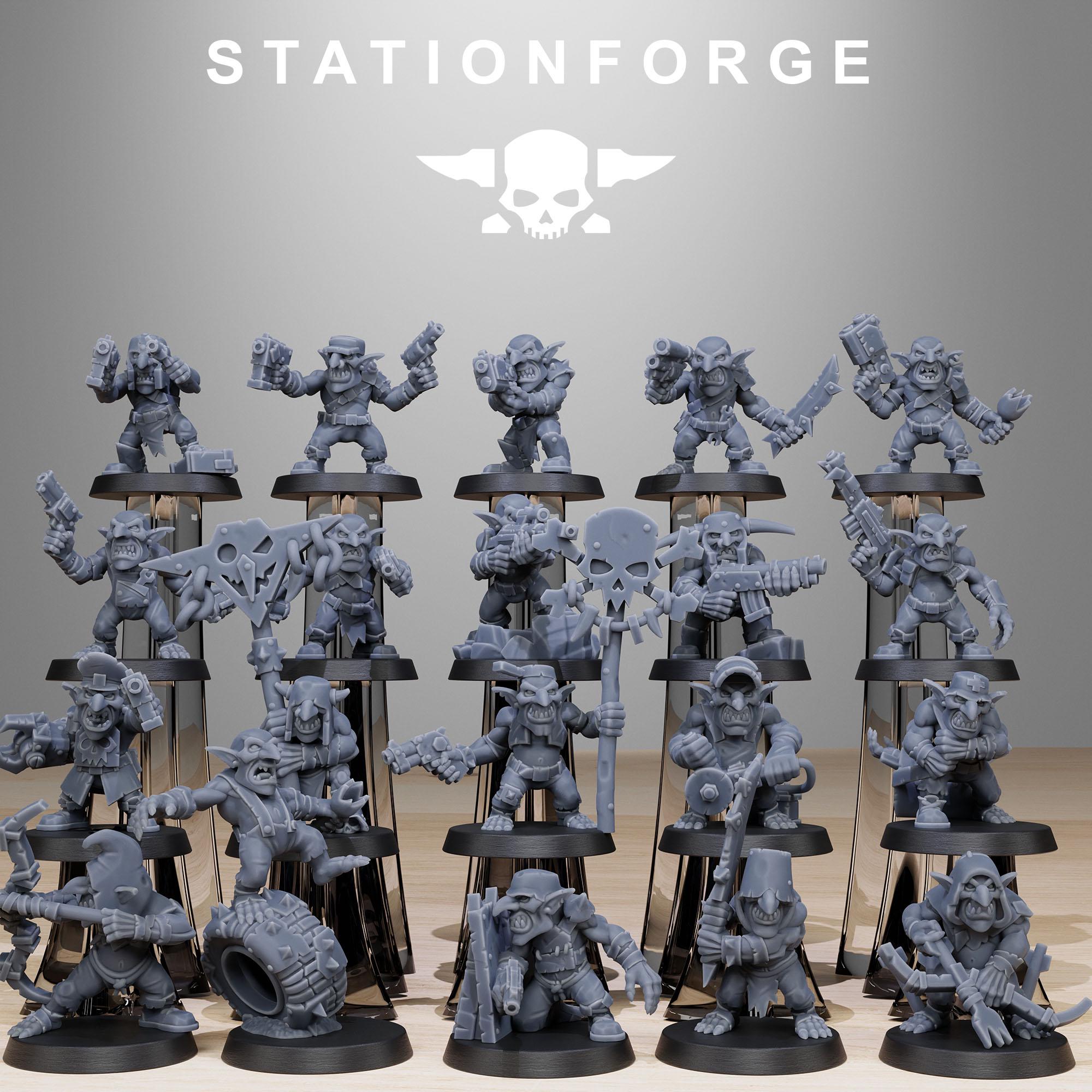 Gobs Infantry Reborn from StationForge/20 Tabletop, Wargame Miniatures +Gratis Bases