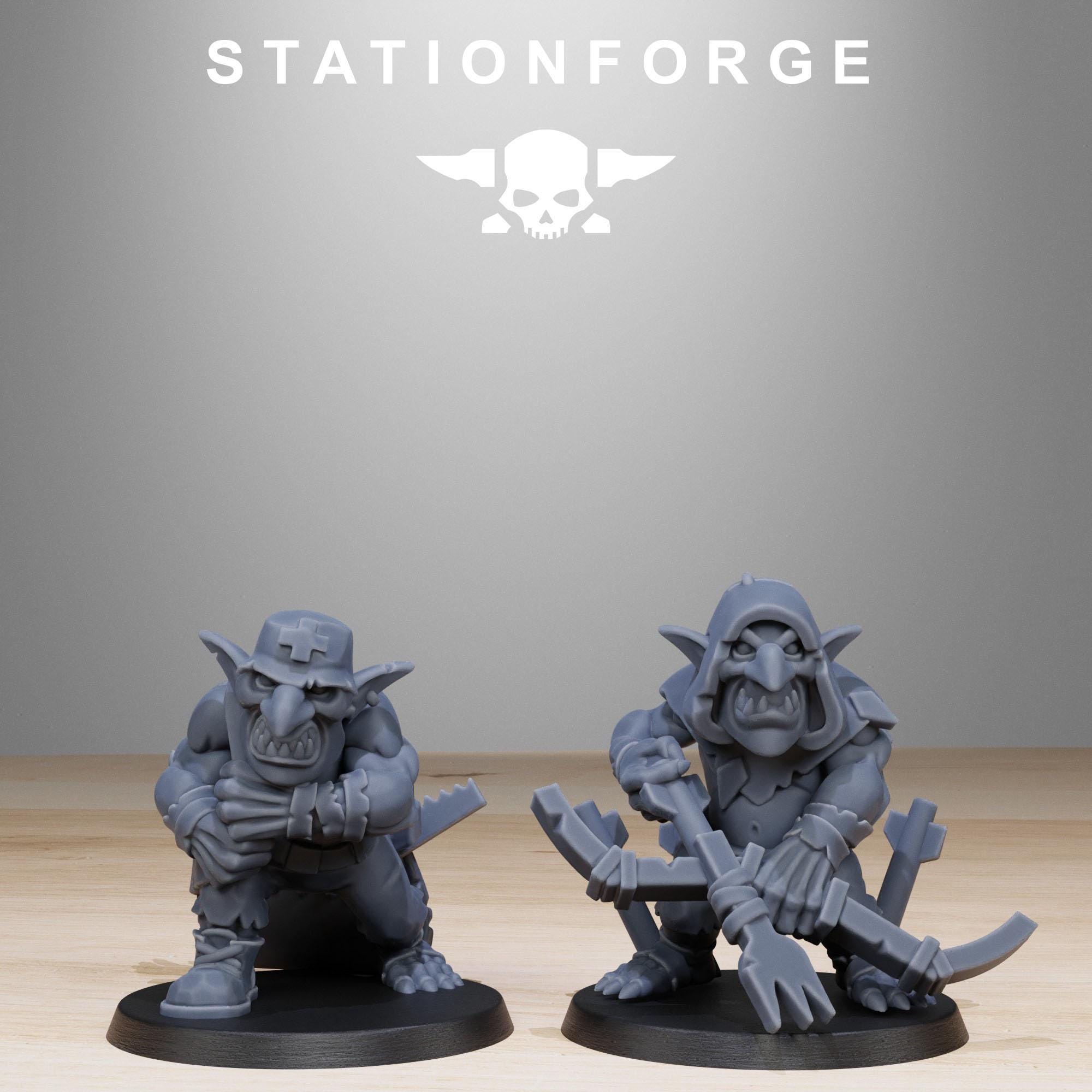 Gobs Infantry Reborn from StationForge/20 Tabletop, Wargame Miniatures +Gratis Bases