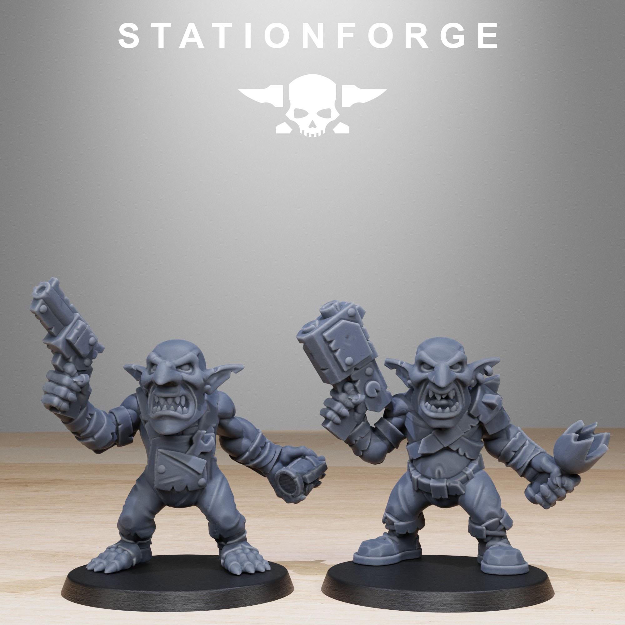 Gobs Infantry Reborn from StationForge/20 Tabletop, Wargame Miniatures +Gratis Bases
