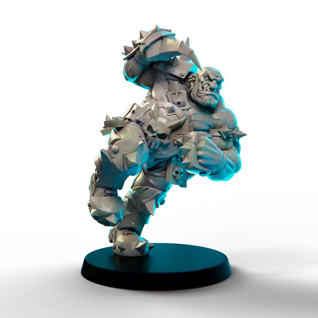 Goblin & Ogre Starplayer fantasy football team, tabletop/wargame Miniatures by BigChildCreatives + gratis Bases