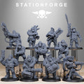 Orkaz Team Fighters from StationForge/11 Tabletop, Wargame Miniatures +Gratis Bases