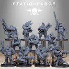 Orkaz Team Fighters from StationForge/11 Tabletop, Wargame Miniatures +Gratis Bases