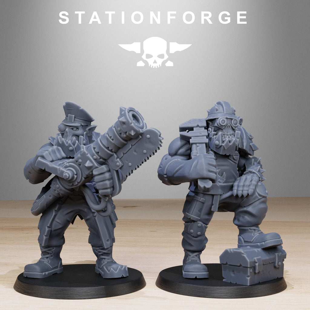 Orkaz Team Fighters from StationForge/11 Tabletop, Wargame Miniatures +Gratis Bases