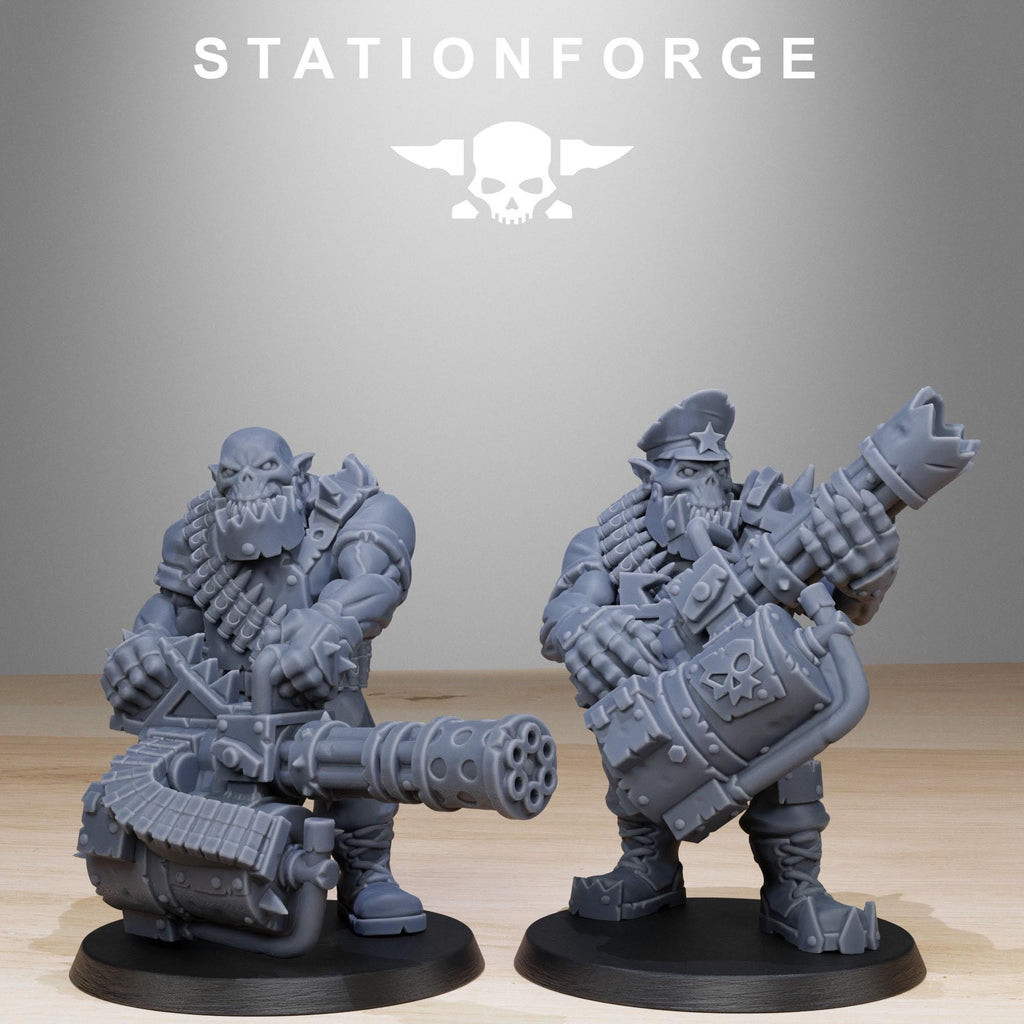 Orkaz Team Fighters from StationForge/11 Tabletop, Wargame Miniatures +Gratis Bases