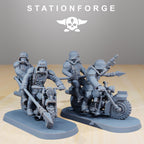 GrimGuard Death Bikers from StationForge/10 Tabletop, Wargame Miniatures +Gratis Bases
